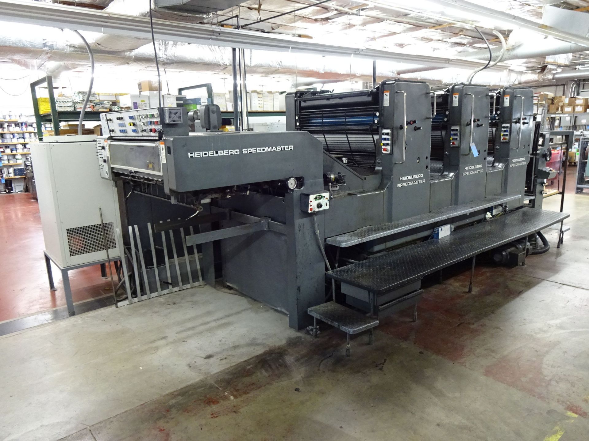 28" X 40" HEIDELBERG SPEEDMASTER 102 DP THREE-COLOR PERFECTOR PRESS; S/N 524159, CPC CONTROL