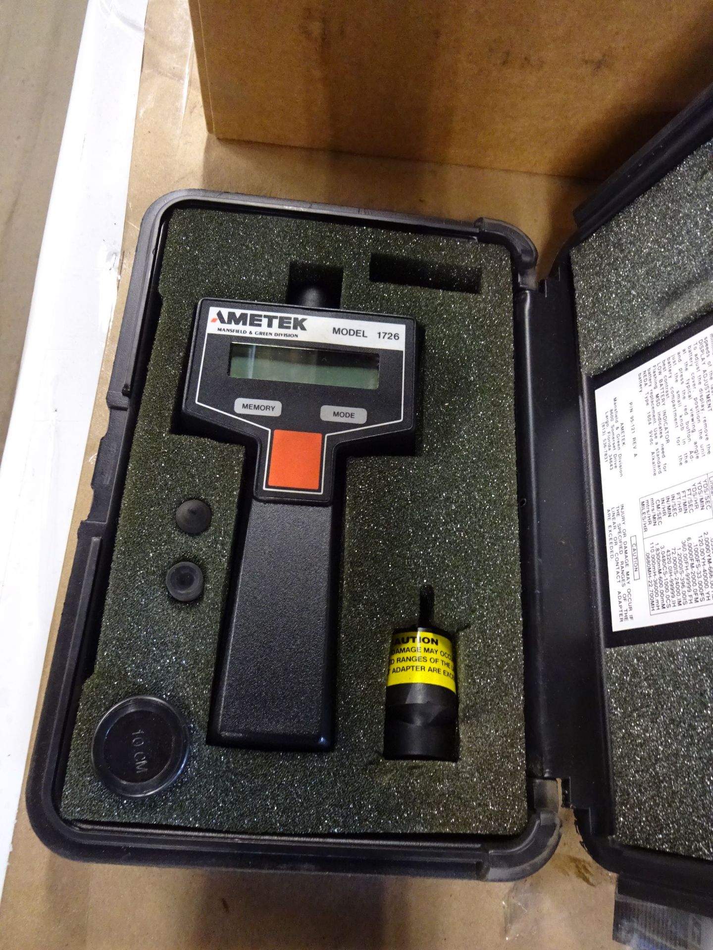 AMETEK MODEL 1726 TACHOMETER