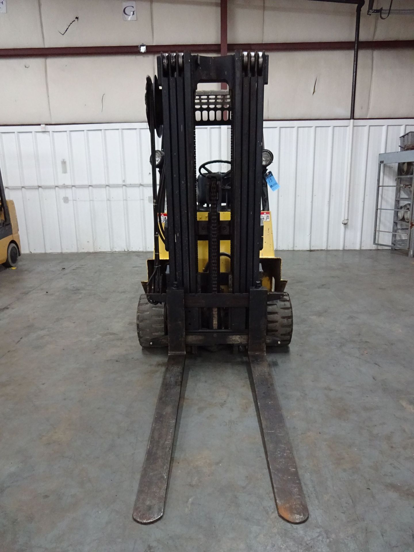 6,000 LB. HYSTER MODEL S60XL SOLID TIRE LP GAS LIFT TRUCK; S/N A187V15701K (1,179 HOURS), 4-STAGE - Image 2 of 11