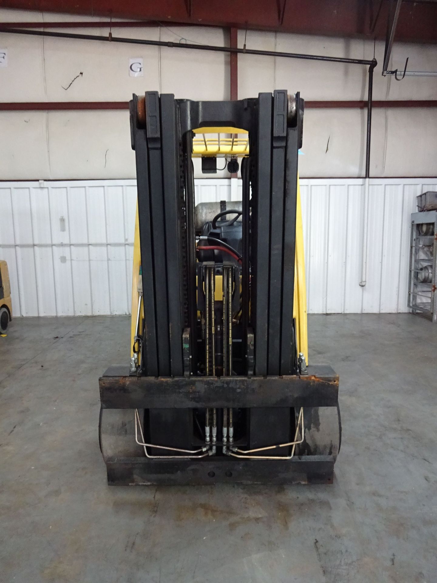 12,000 LB. HYSTER MODEL S120FTPRS SOLID TIRE LP GAS LIFT TRUCK; S/N G004V05749J (6,320 HOURS), 3- - Image 2 of 11