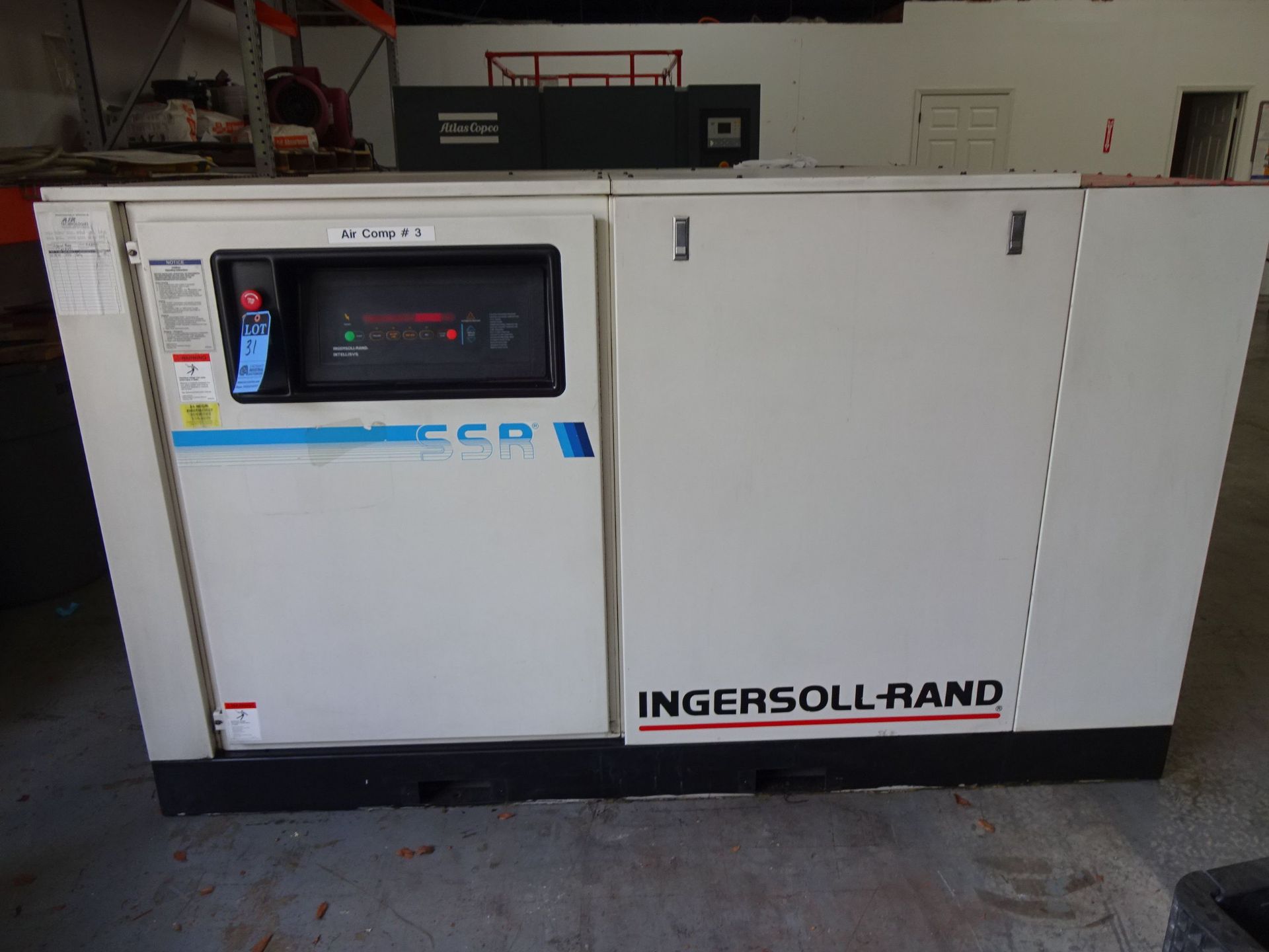 50 HP INGERSOLL RAND MODEL SSR-EPE50 ROTARY SCREW CABINET ENCLOSED AIR COMPRESSOR; S/N F2639U91, 128