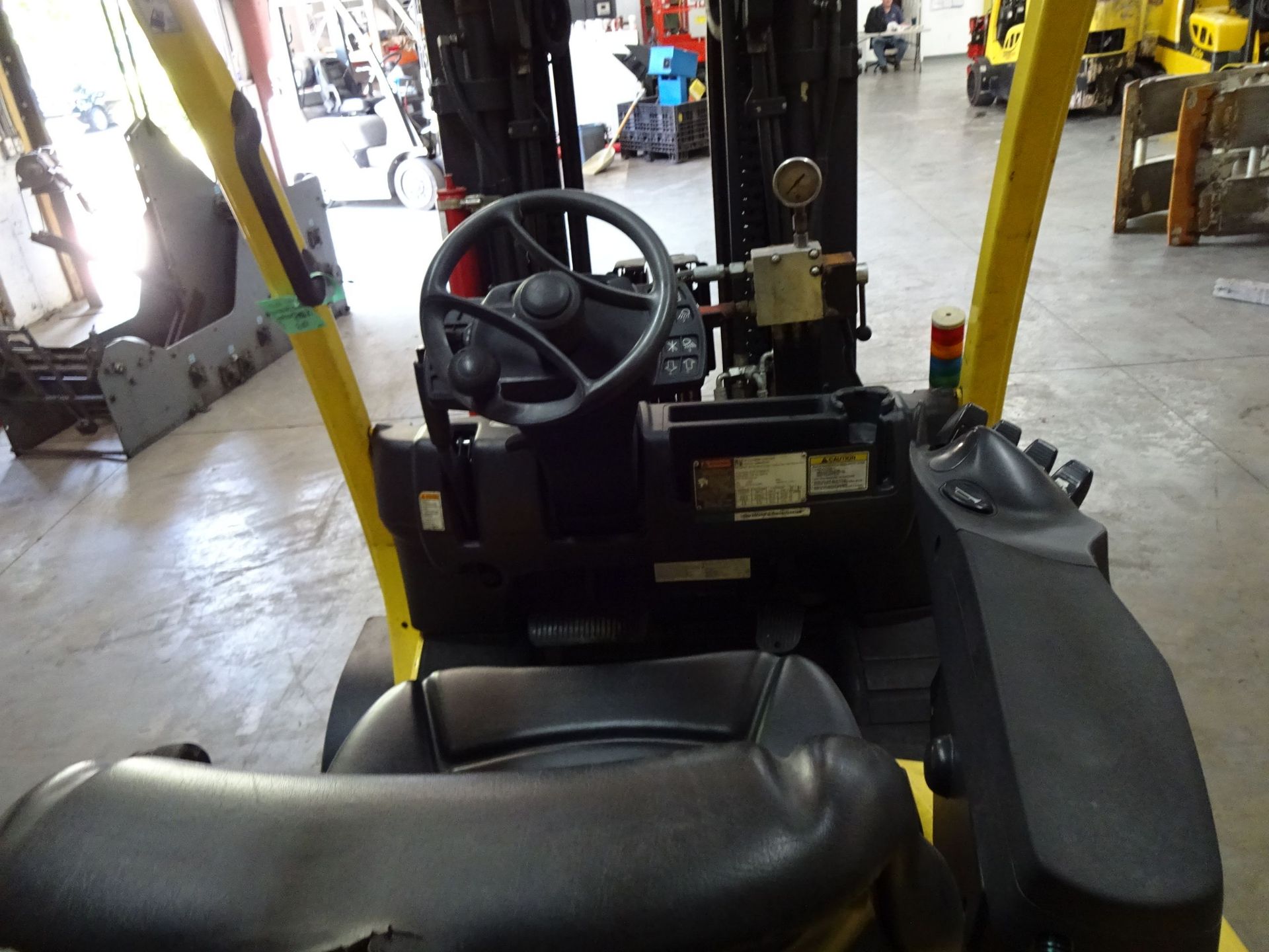 12,000 LB. HYSTER MODEL S120FTPRS SOLID TIRE LP GAS LIFT TRUCK; S/N G004V05749J (6,320 HOURS), 3- - Image 9 of 11
