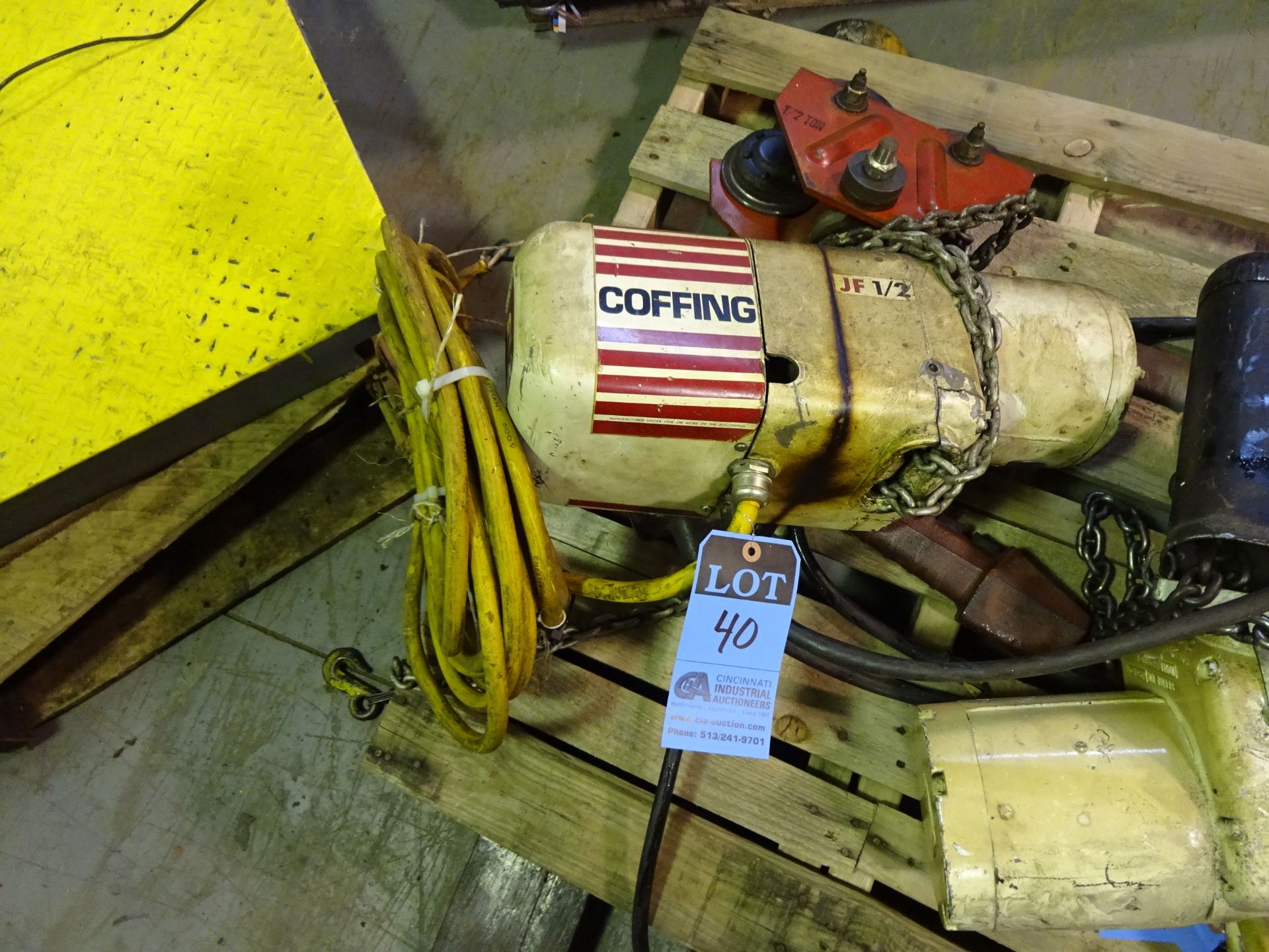 1/2 TON COFFING ELECTRIC CHAIN HOIST; PENDANT - LOCATED AT 6600 STOCKTON ROAD, FAIRFIELD, OHIO