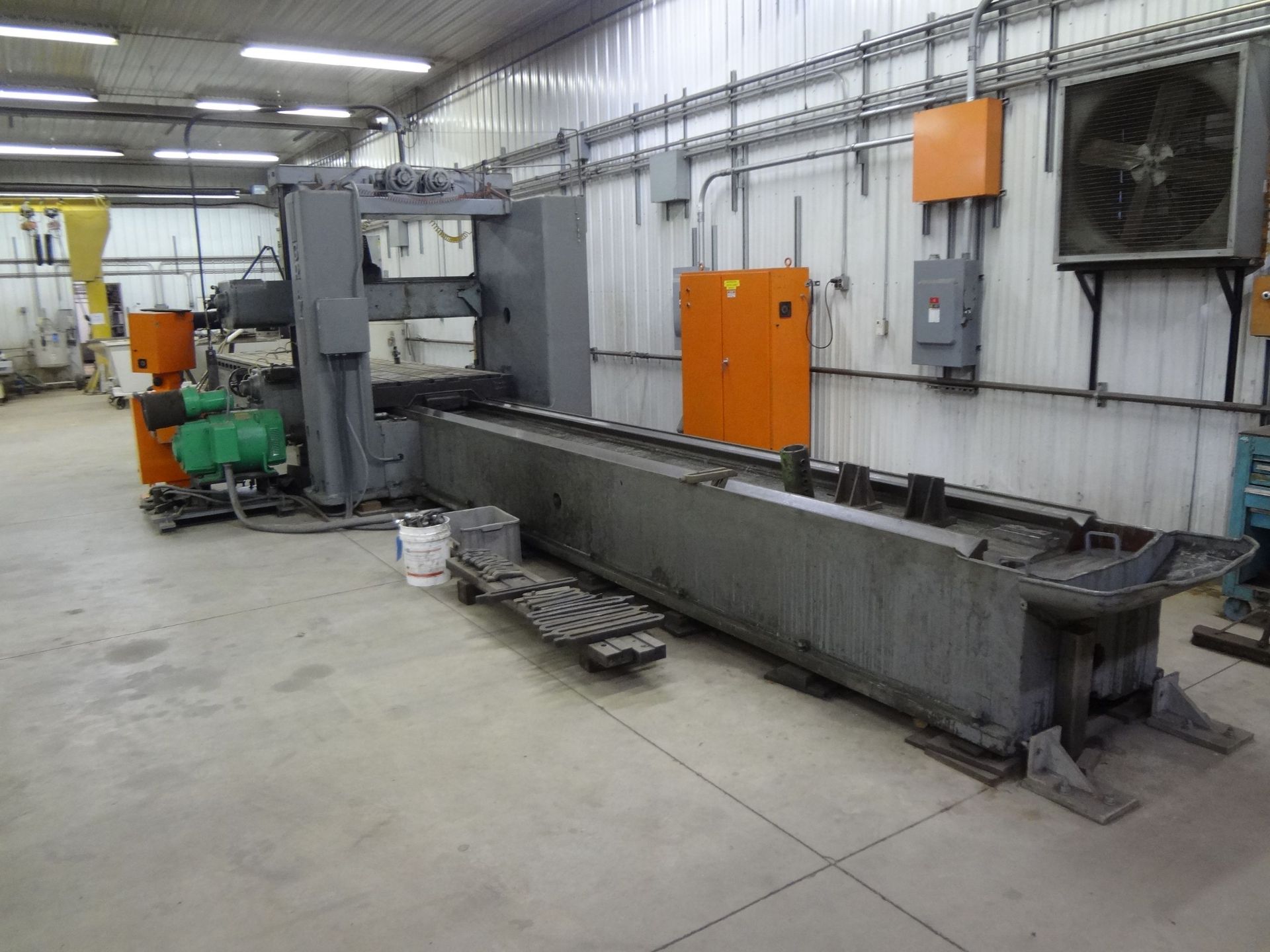 56" X 42" X 240" GRAY FOUR-HEAD PLANER; S/N N/A, 56" X 294" T-SLOTTED TABLE AREA, PLC CONTROL, 150 - Image 5 of 15