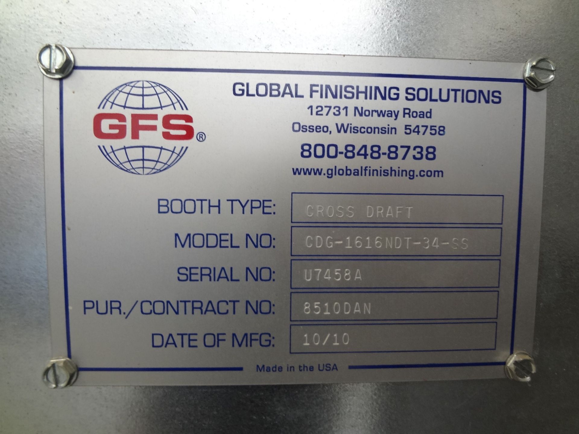 16' X 16' X 34' GFS GLOBAL FINISHING SOLUTIONS MODEL CDG-1616NDT-34-SS CROSS DRAFT DRIVE-THRU - Image 4 of 14