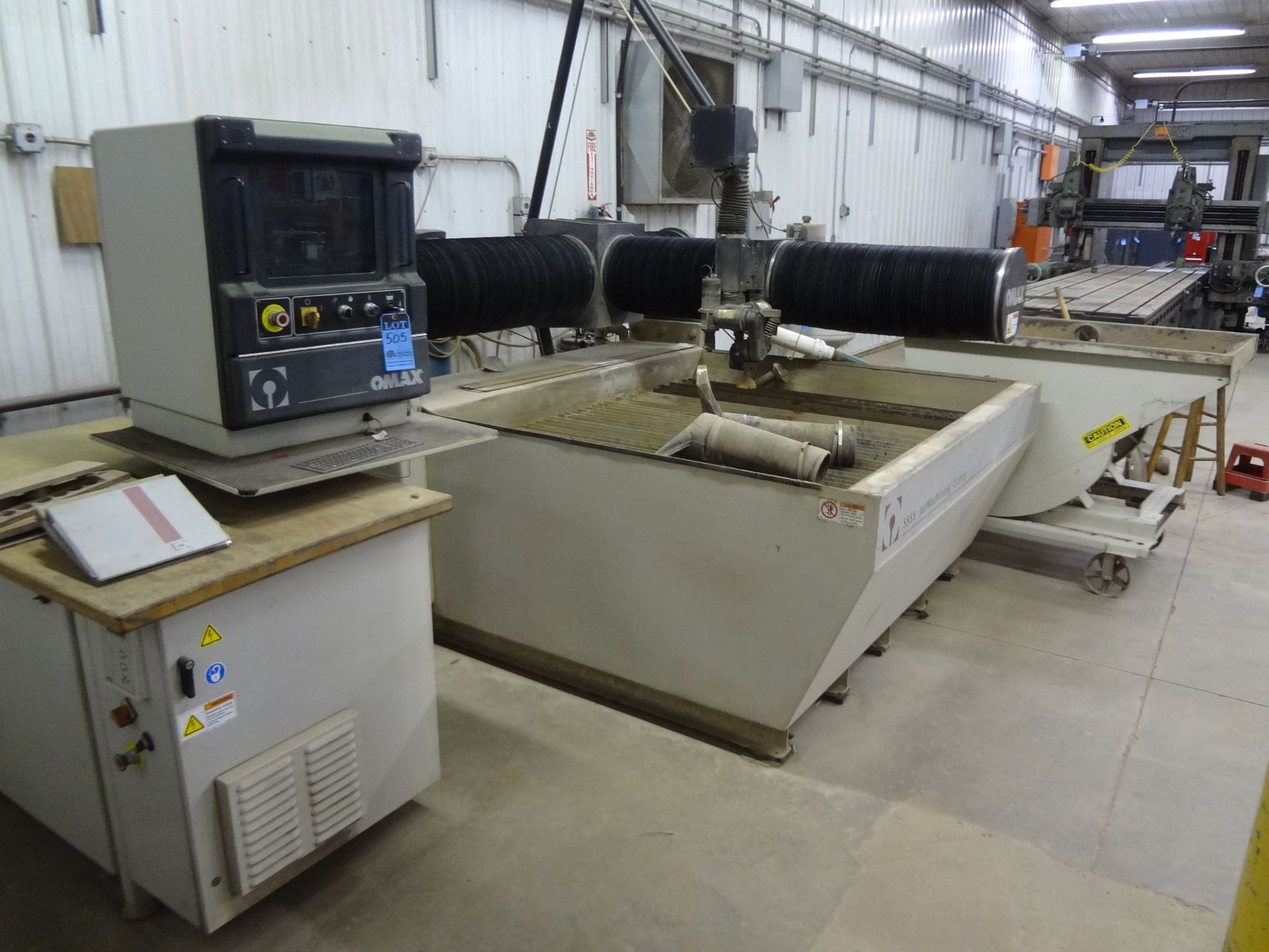 OMAX MODEL 5555 CNC WATER JET CUTTER / MACHINING CENTER WITH TILT-A-JET; S/N J511503, 4'-7" X-