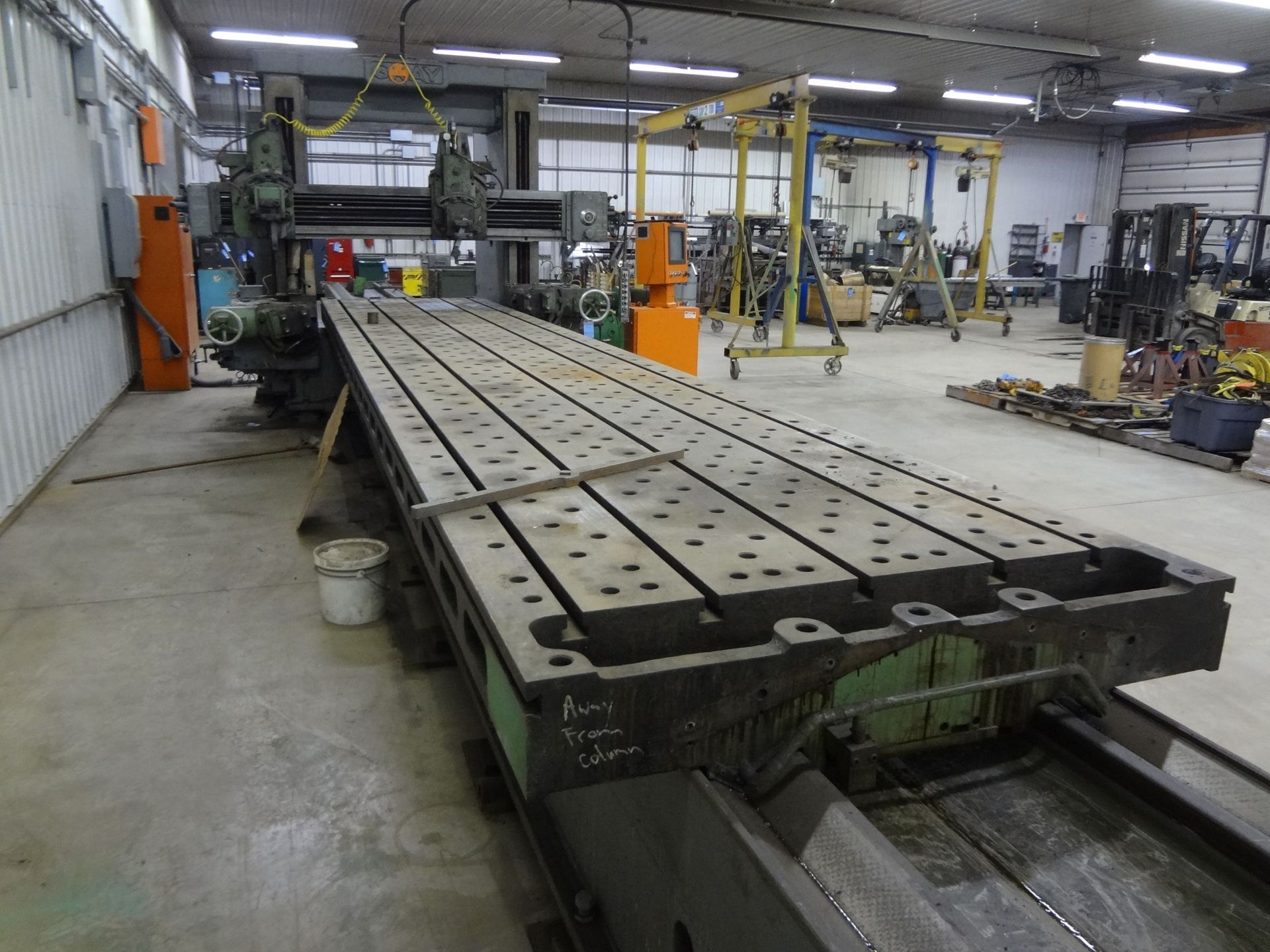 56" X 42" X 240" GRAY FOUR-HEAD PLANER; S/N N/A, 56" X 294" T-SLOTTED TABLE AREA, PLC CONTROL, 150 - Image 3 of 15