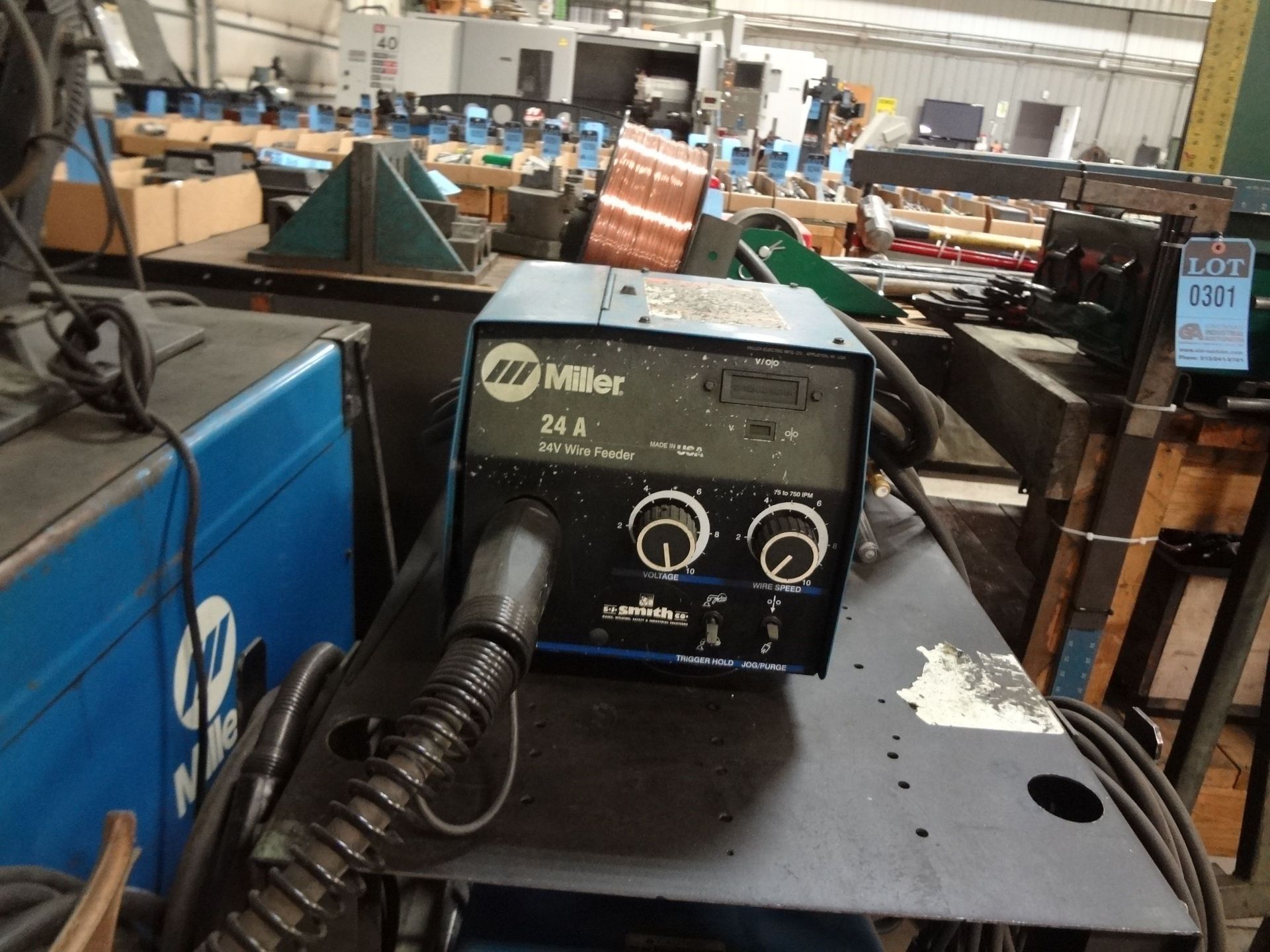 450 AMP MILLER XMT454 WELDER; S/N LH320129A, WITH MILLER 24A WIRE FEEDER - Image 3 of 3