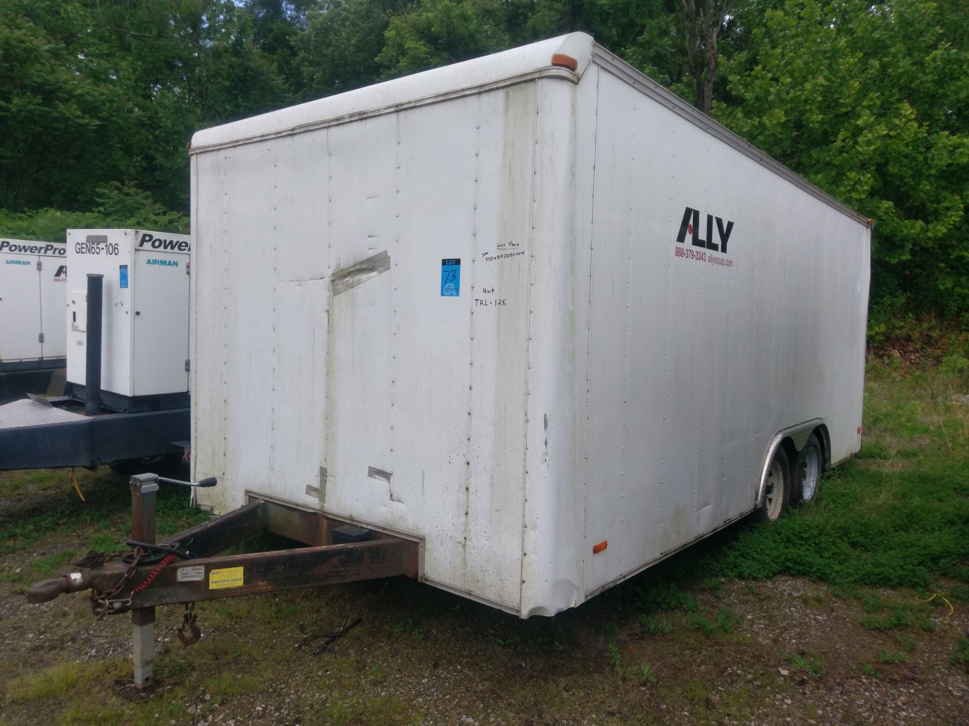 2001 PACE TANDEM AXLE ENCLOSED TRAILER; VIN # 47ZWB18231X011149, BALL HITCH, 8' X 18', REAR FOLD
