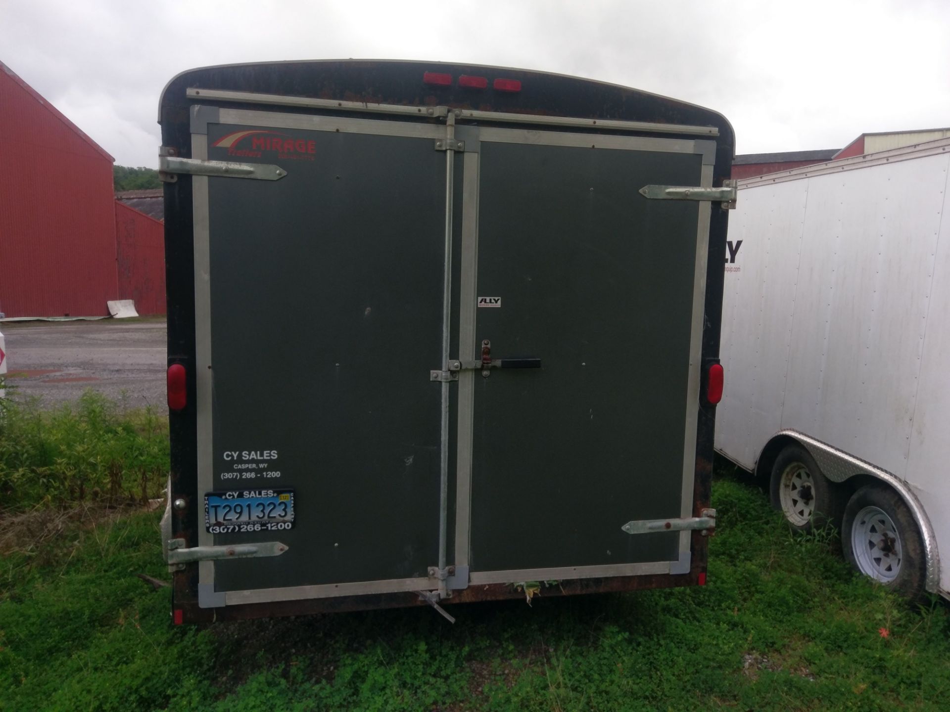 2011 MIRAGE TANDEM AXLE ENCLOSED TRAILER; VIN # 5M3BE1420B1047702, BALL HITCH, 7' X 15', DOUBLE REAR - Image 3 of 5