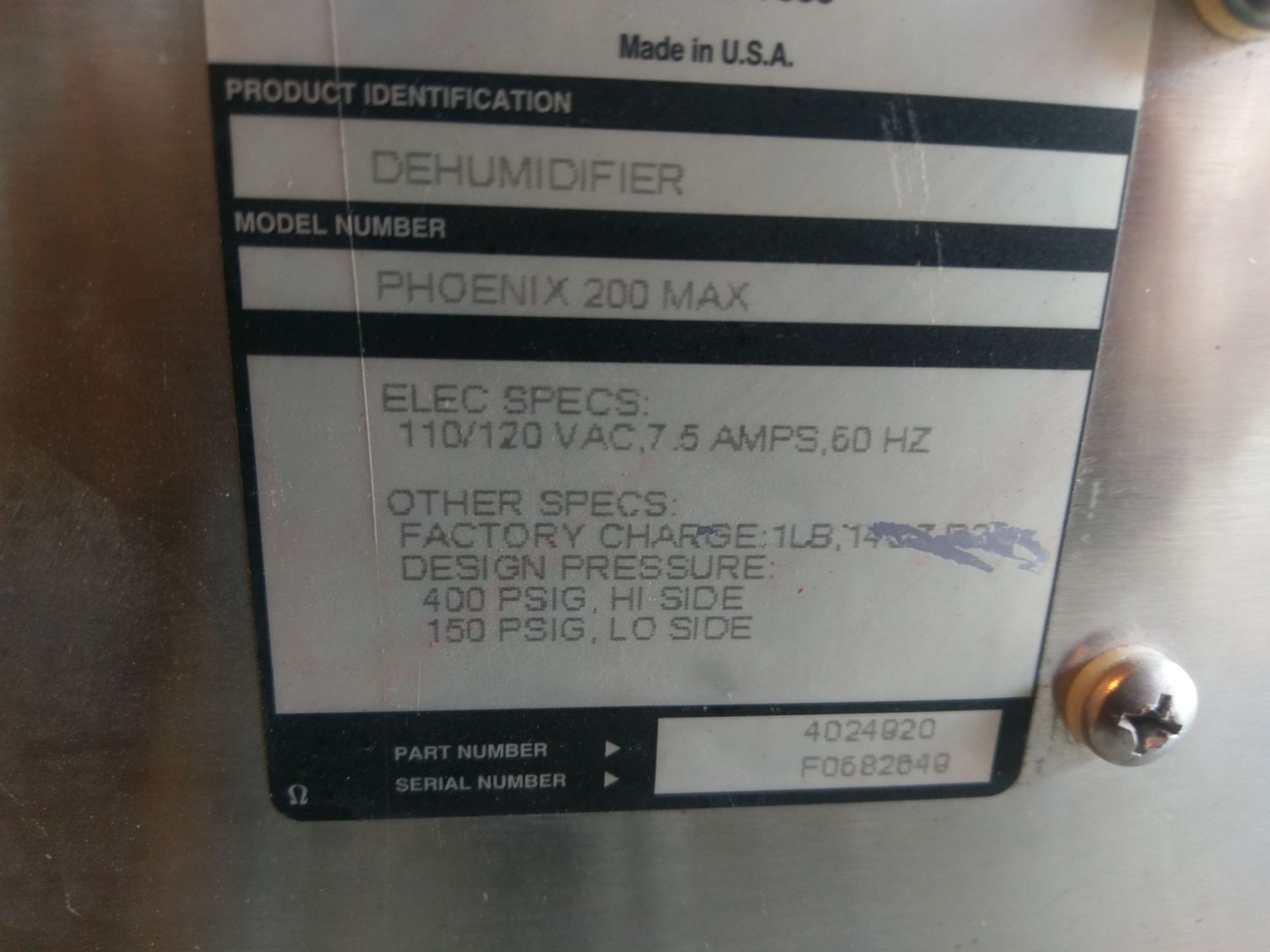 PHOENIX 200 MAX HIGH CAPACITY DEHUMIDIFIER - Image 3 of 3