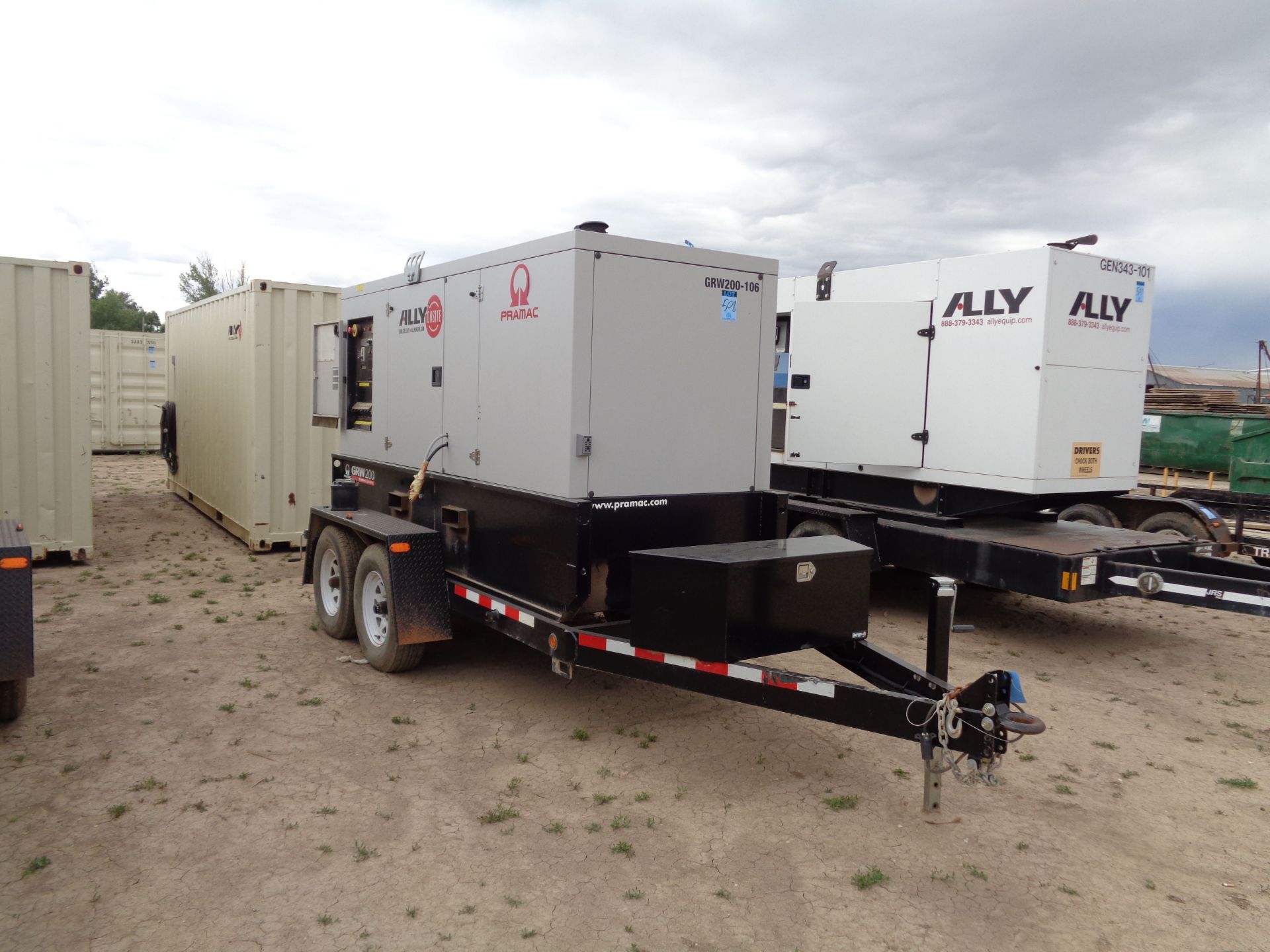 200 KVA / 160 KW, 2014 PRAMAC TRAILER MOUNTED DIESEL GENERATOR; VIN: 1Z9PU1823EM026263, PERKINS 6. - Bild 2 aus 7