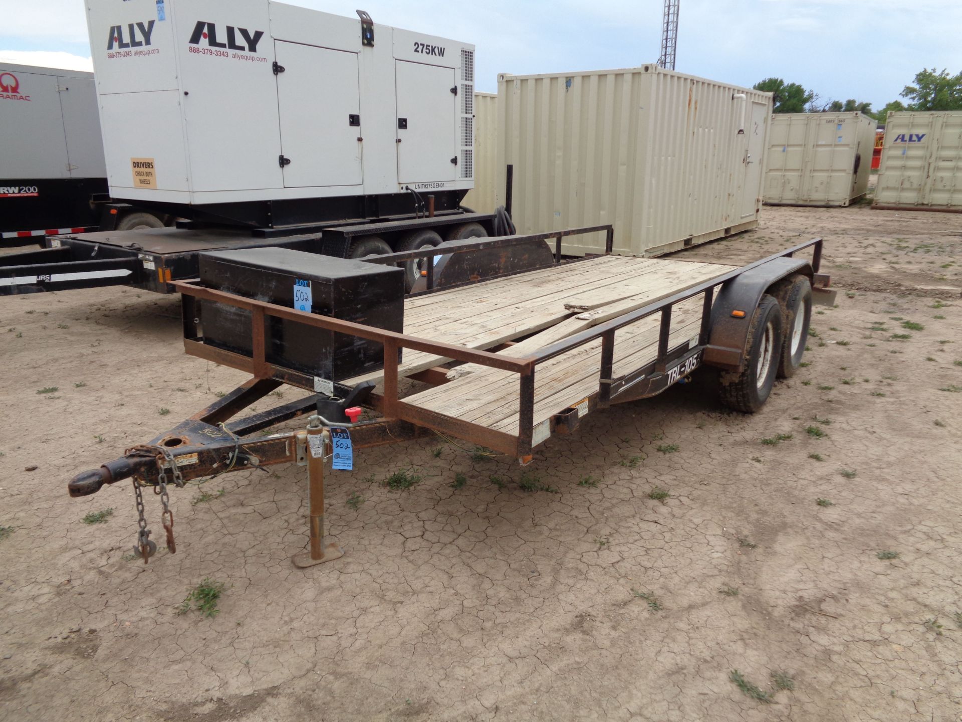 16' UTILITY TRAILER; VIN: UNKNOWN, TANDEM AXLE. (ASSET NUMBER TRL-105)