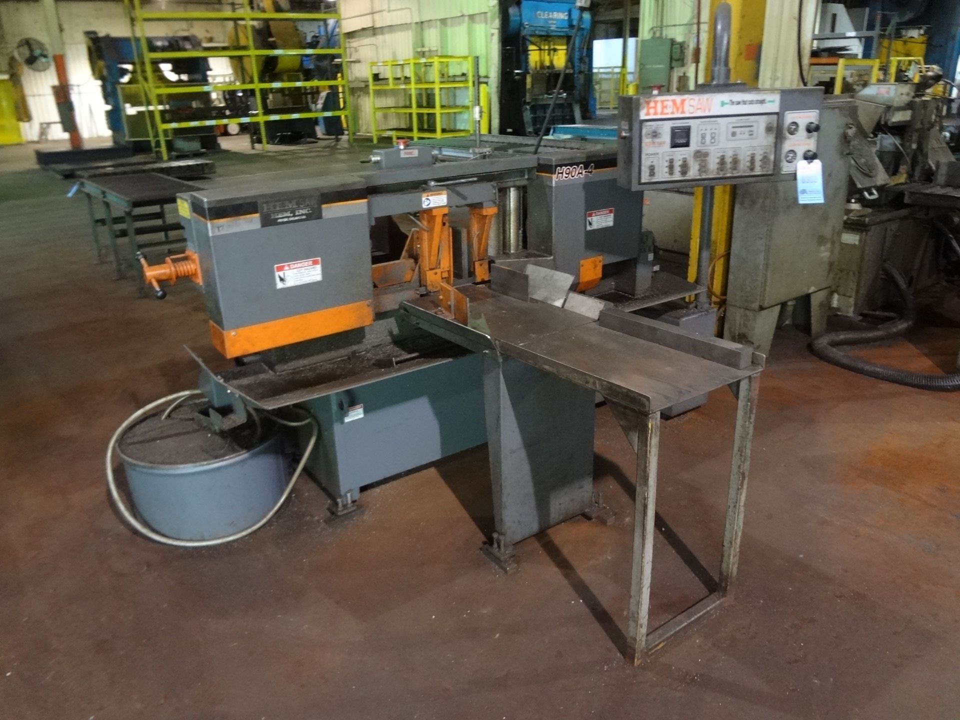 12" X 12" HEM-SAW MODEL H90A-4 AUTOMATIC HORIZONTAL BAND SAW; S/N 1176413, HYDRAULIC CLAMPING AND