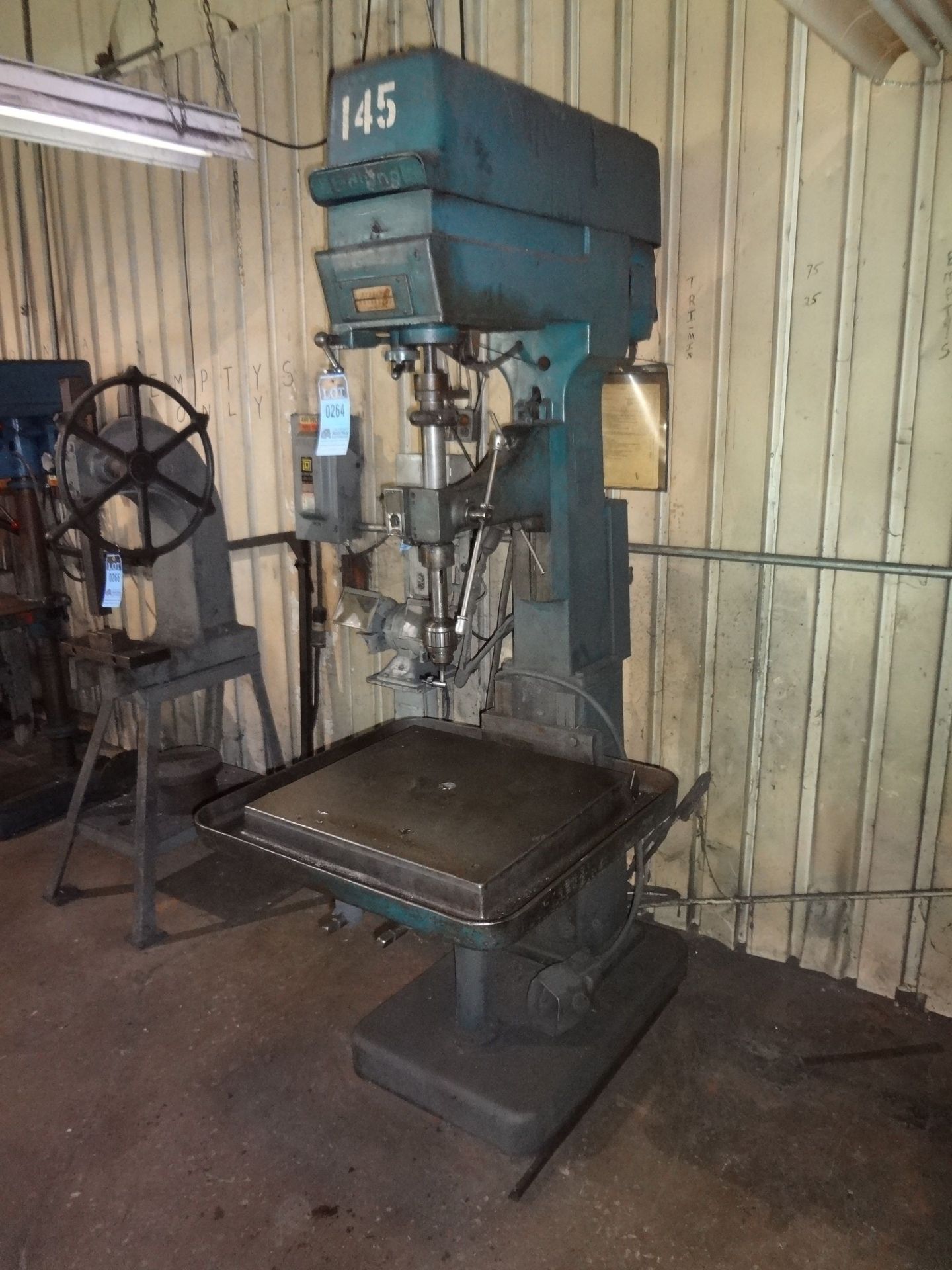 32" EDLUND MODEL 2115 TABLE DRILL; S/N N/A, 75-1,800 RPM SPINDLE SPEED, 24" X 28" TABLE