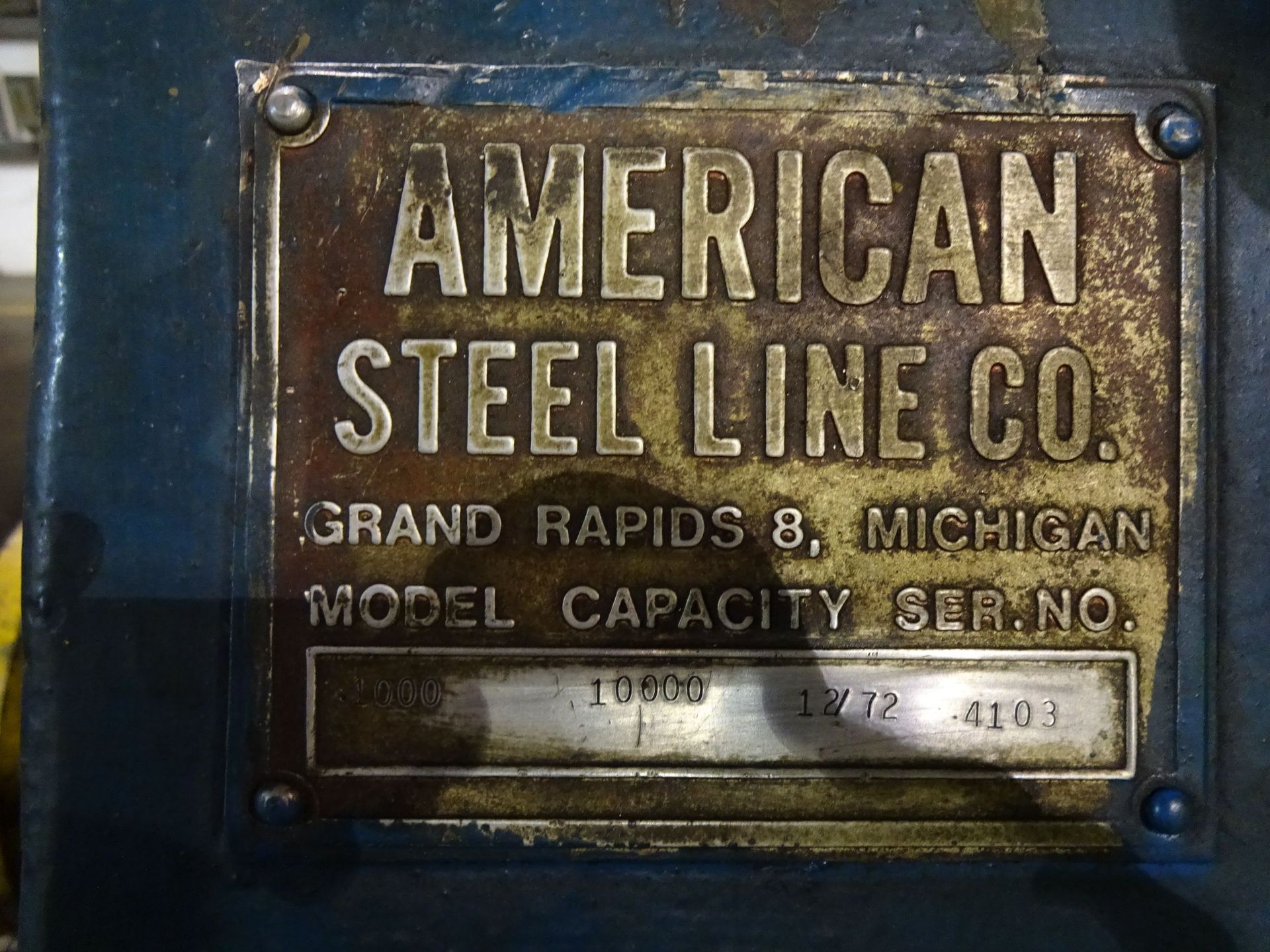 10,000 LB. X 52" AMERICAN STEEL MODEL 1000 COIL REEL; S/N 4103 - Image 6 of 6