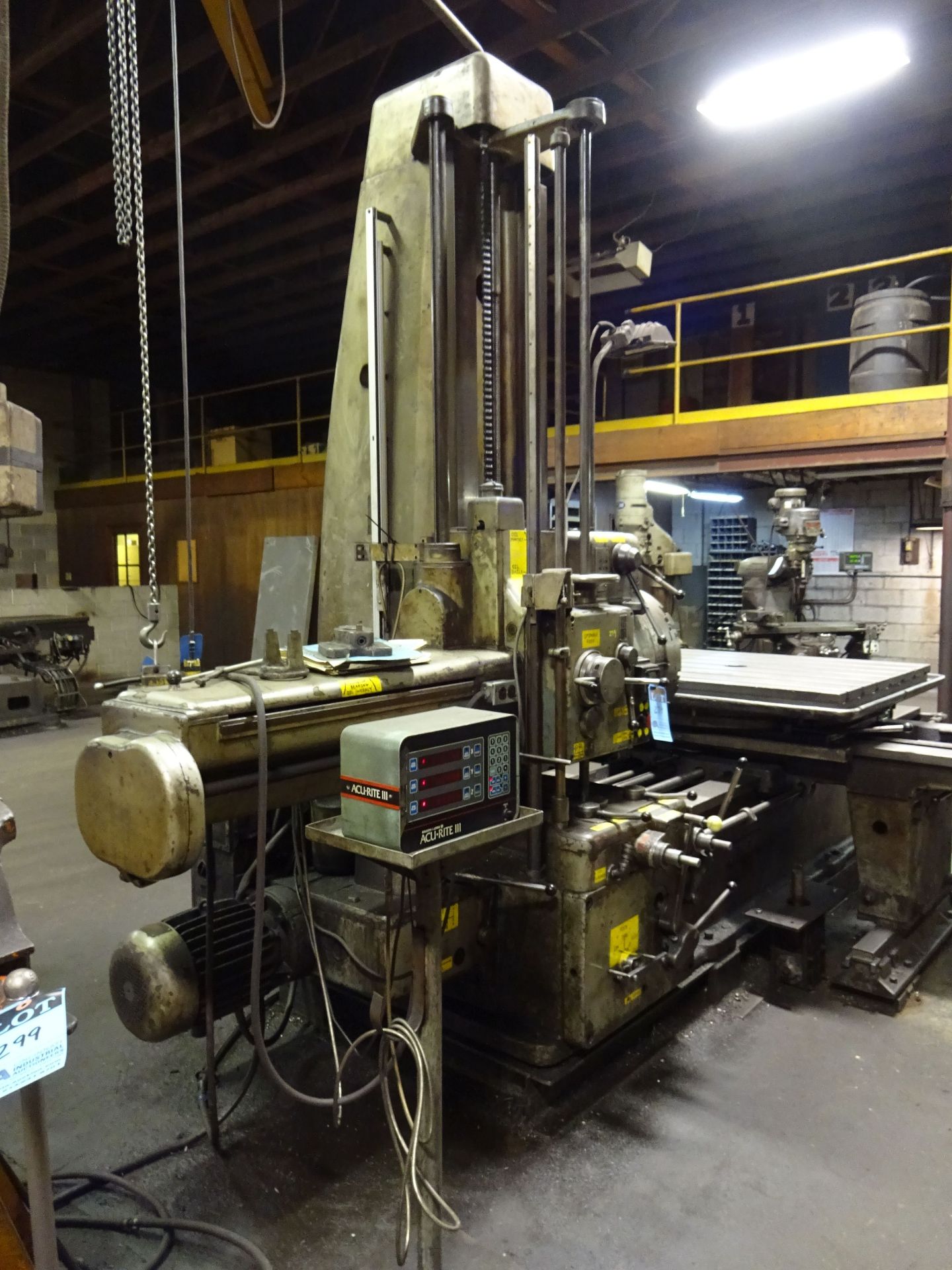 3" UNION MODEL BFT-80 ROTARY TABLE HORIZONTAL BORING MILL; S/N ZZ719, 44" X 49" TABLE, ACU-RITE - Image 11 of 15