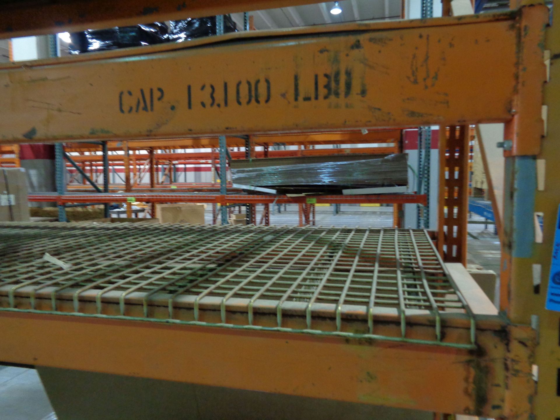 SECTIONS 42" X 108" X 16' HIGH PALLET RACK WITH WIRE DECKING, (6) SHELVES, 6" WIDE STEP BEAMS - Image 3 of 3