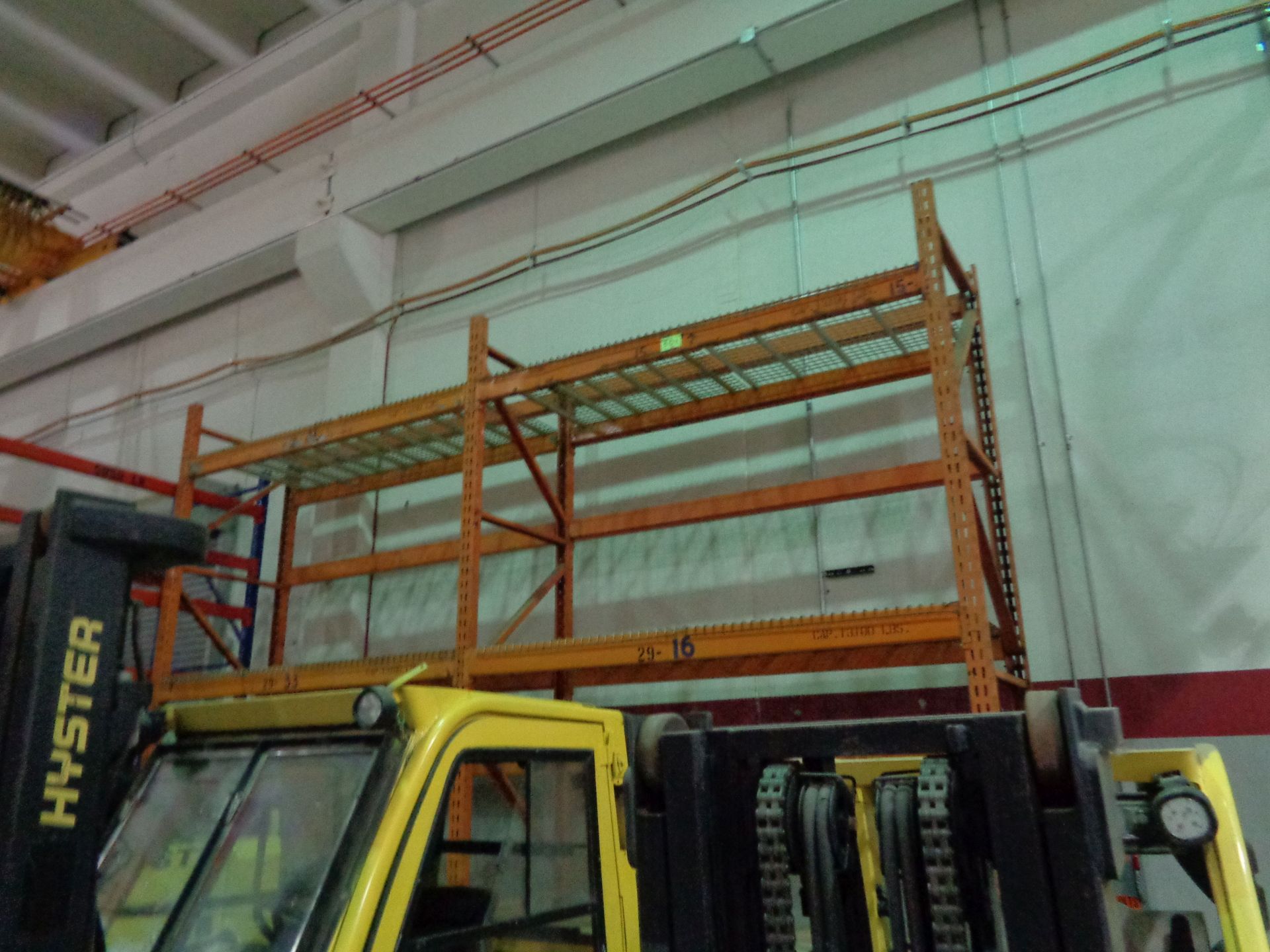 SECTIONS 42" X 108" X 16' HIGH PALLET RACK WITH WIRE DECKING, (3) SHELVES