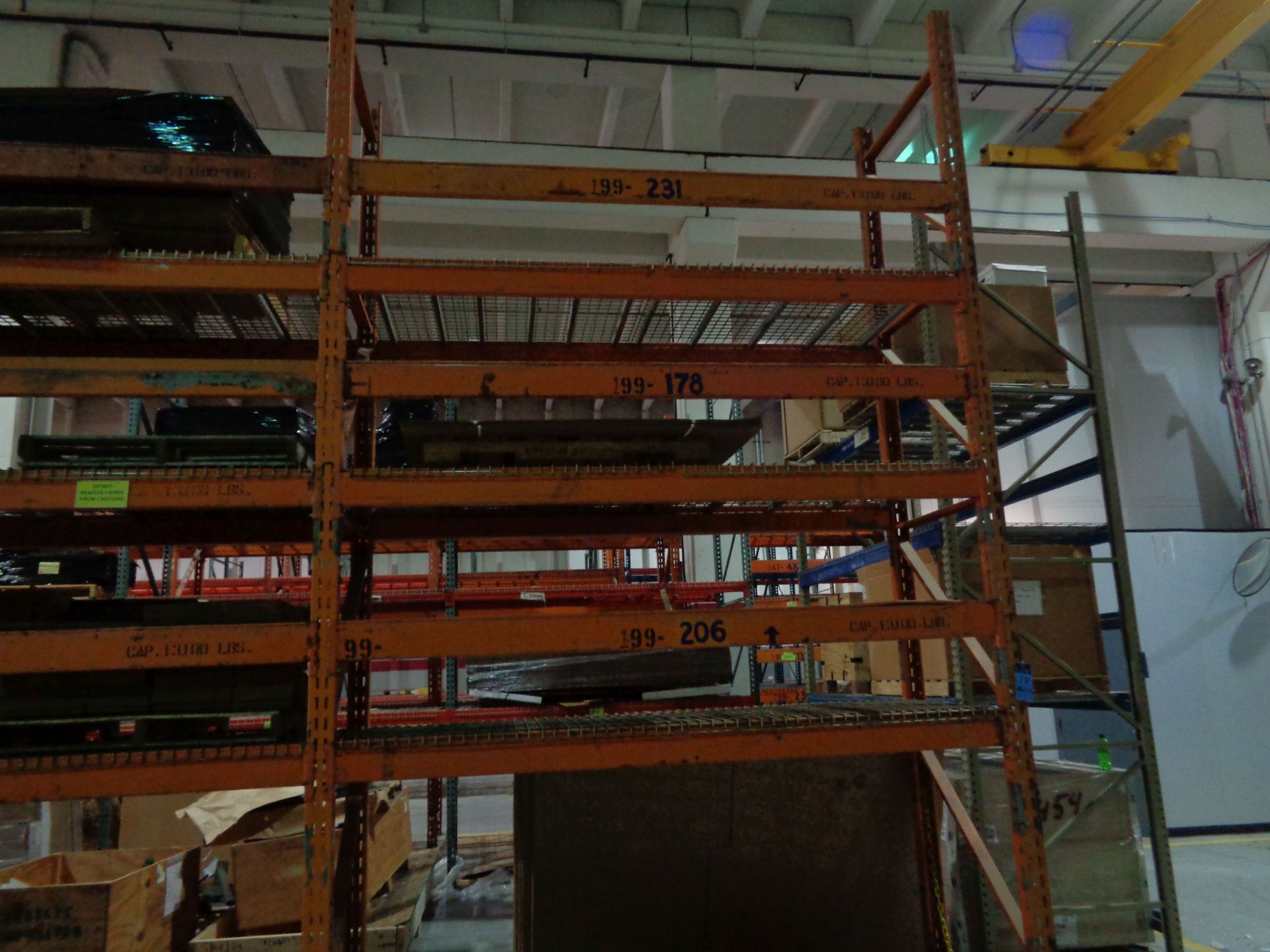 SECTIONS 42" X 108" X 16' HIGH PALLET RACK WITH WIRE DECKING, (6) SHELVES, 6" WIDE STEP BEAMS - Image 2 of 3