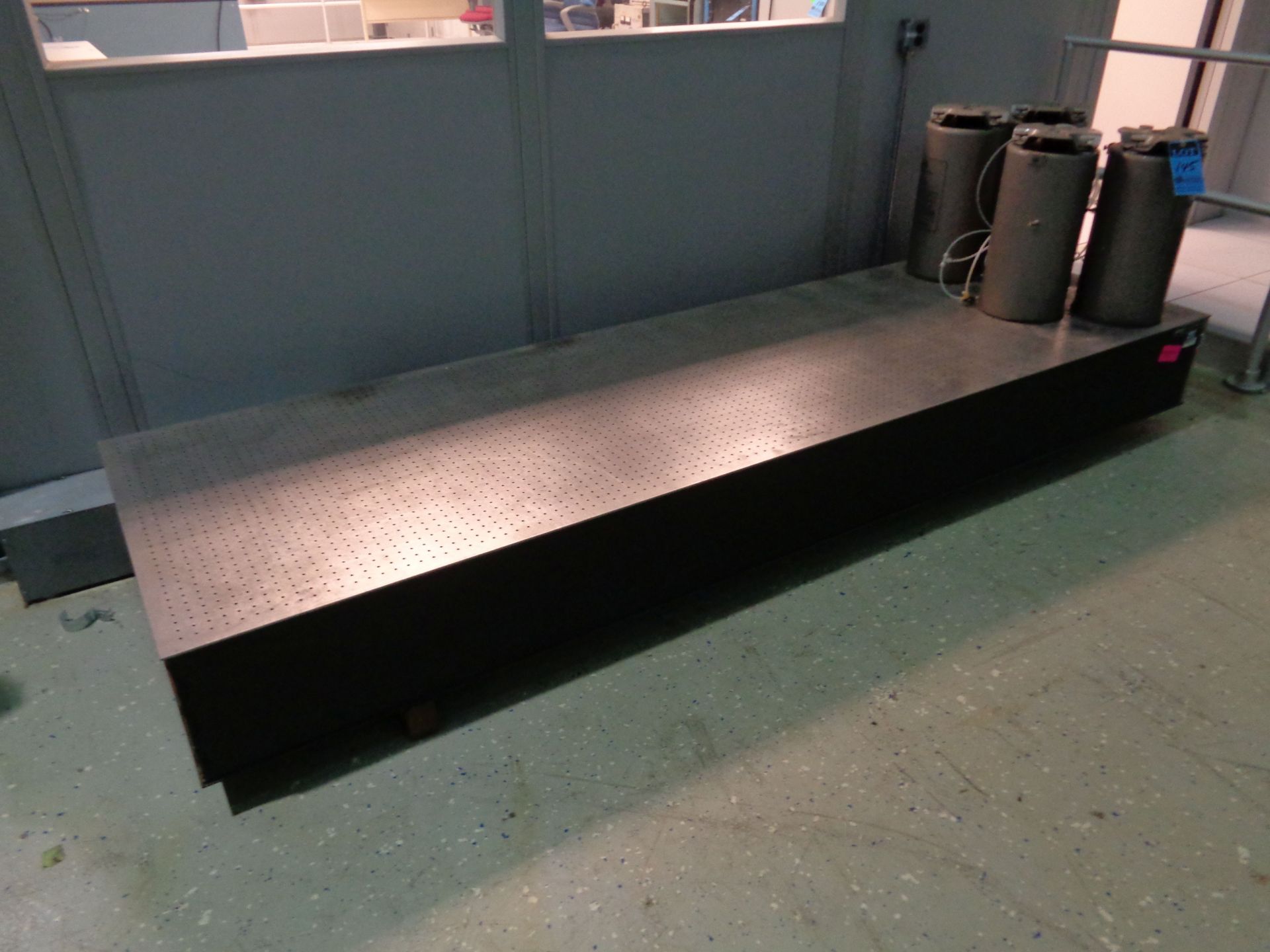 3' X 10' NEWPORT RESEARCH PRECISION STEEL SET UP TABLE, DRILLED AND TAPPED TOP, 22" HIGH PNEUMATIC - Image 2 of 4