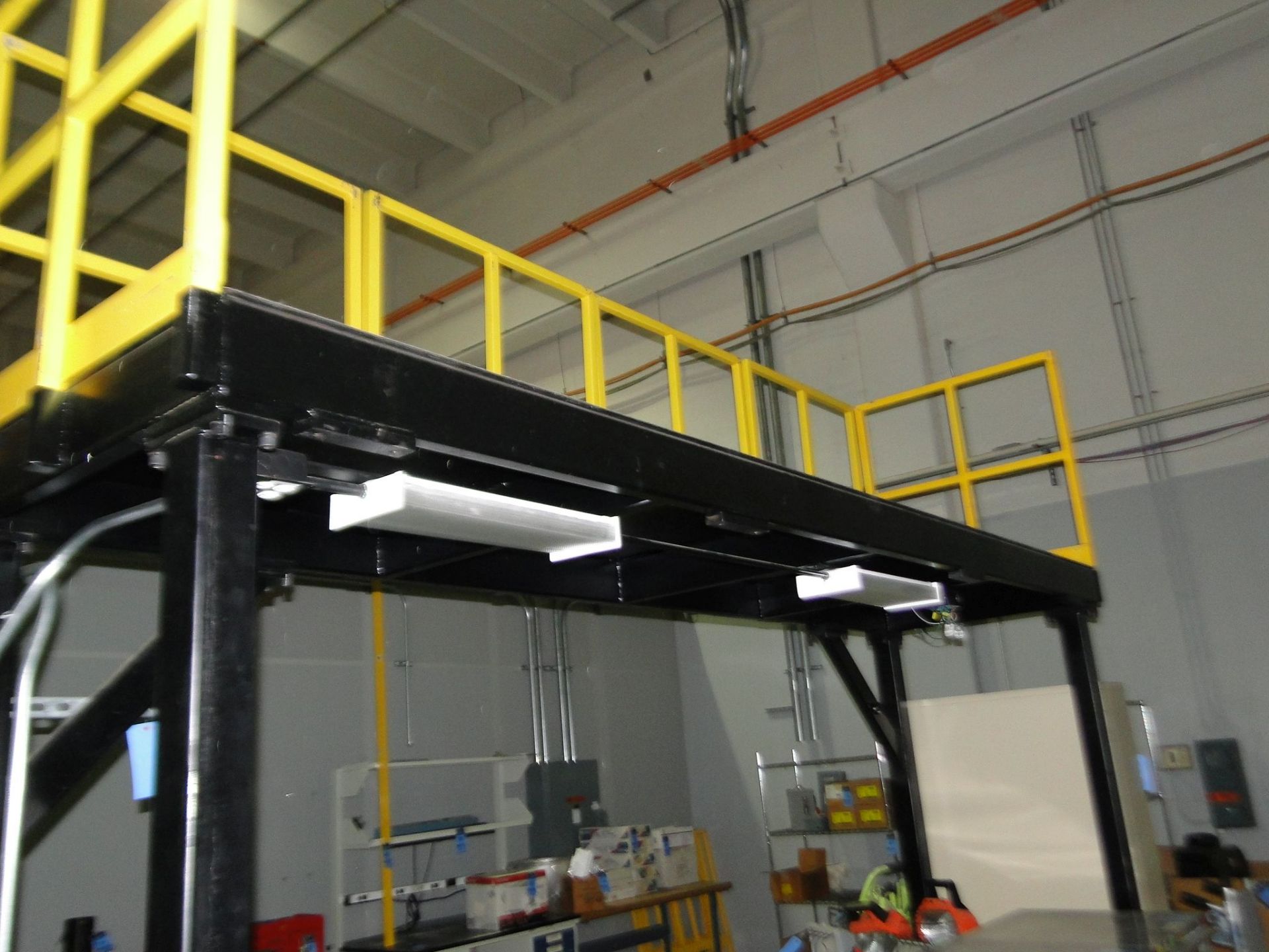 37" X 173" X 100" HIGH PLATFORM WITH SIDE RAILS, **FLOOR BOLTS MUST BE CUT OFF - NO TORCH** - Image 2 of 3