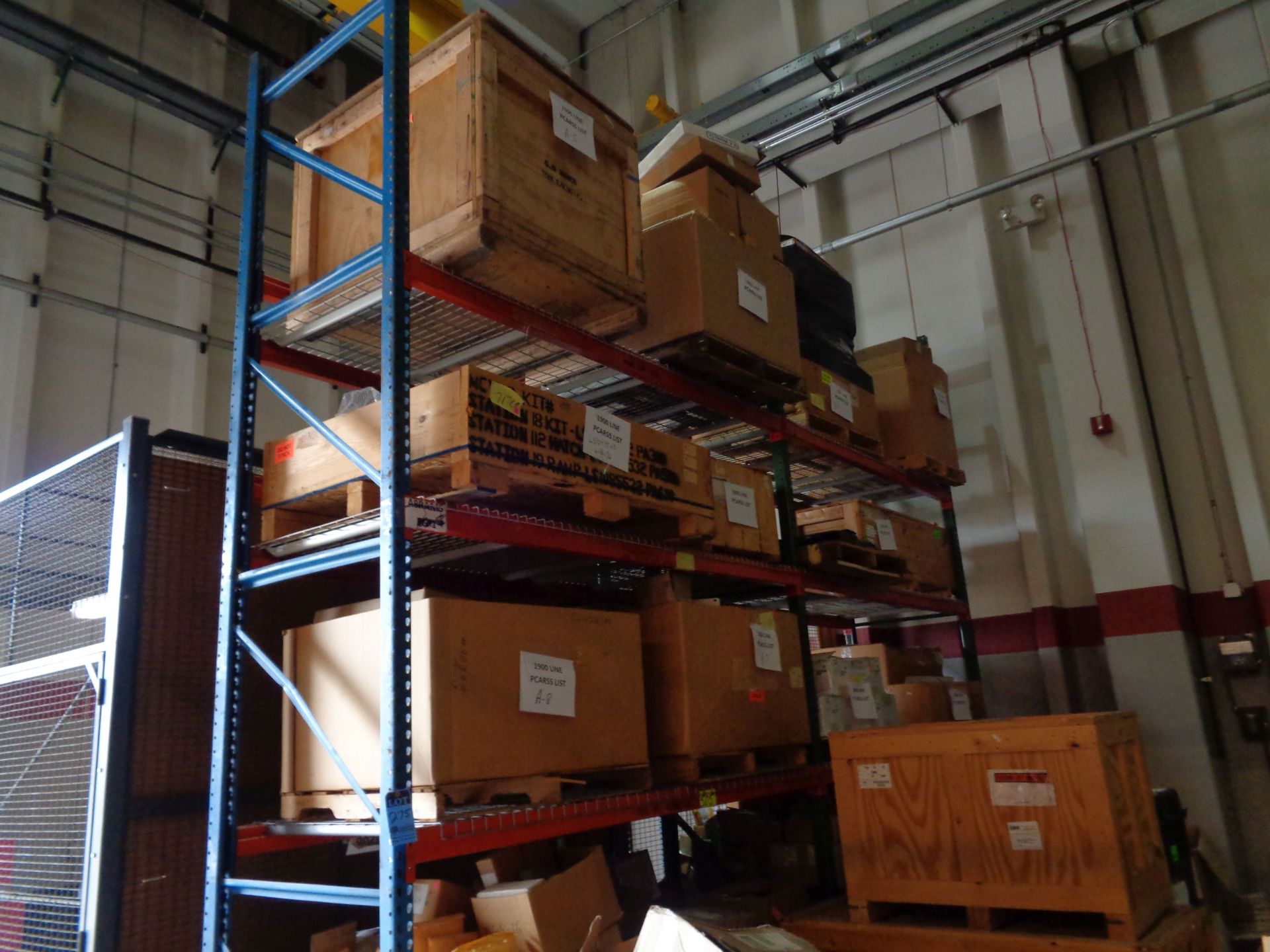 SECTIONS 42" X 108" X 10' HIGH PALLET RACKING WITH DECKS **FLOOR BOLTS MUST BE CUT OFF**