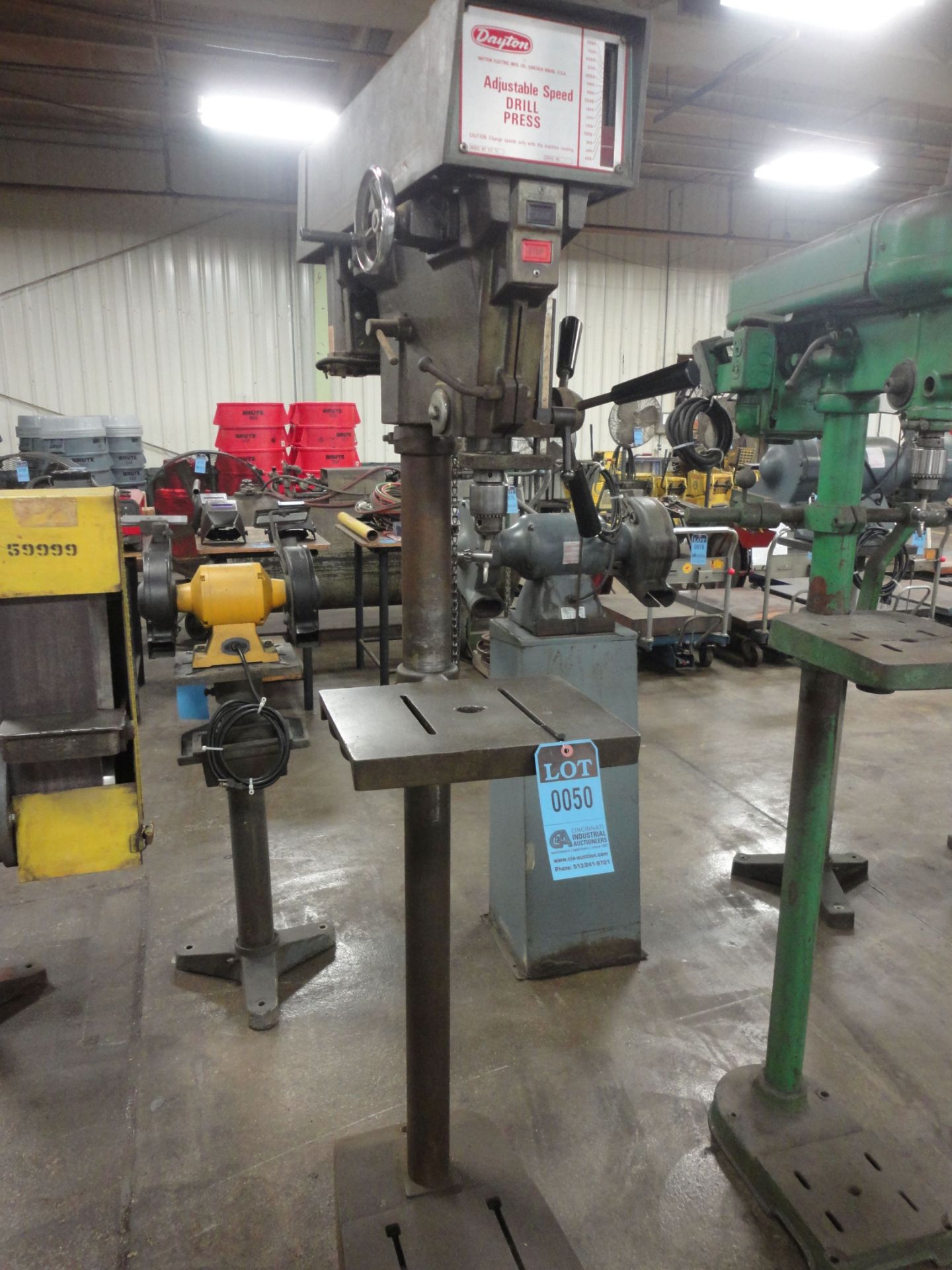 15" DAYTON MODEL 3Z5-70 ADJUSTABLE SPEED FLOOR DRILL