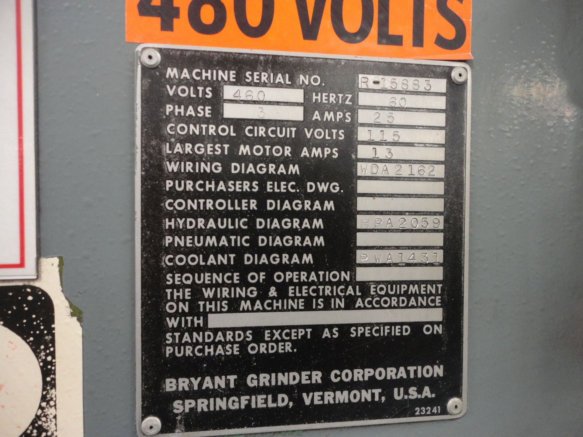 BRYANT MODEL 1416J ID GRINDER; S/N 15583 - Image 12 of 12