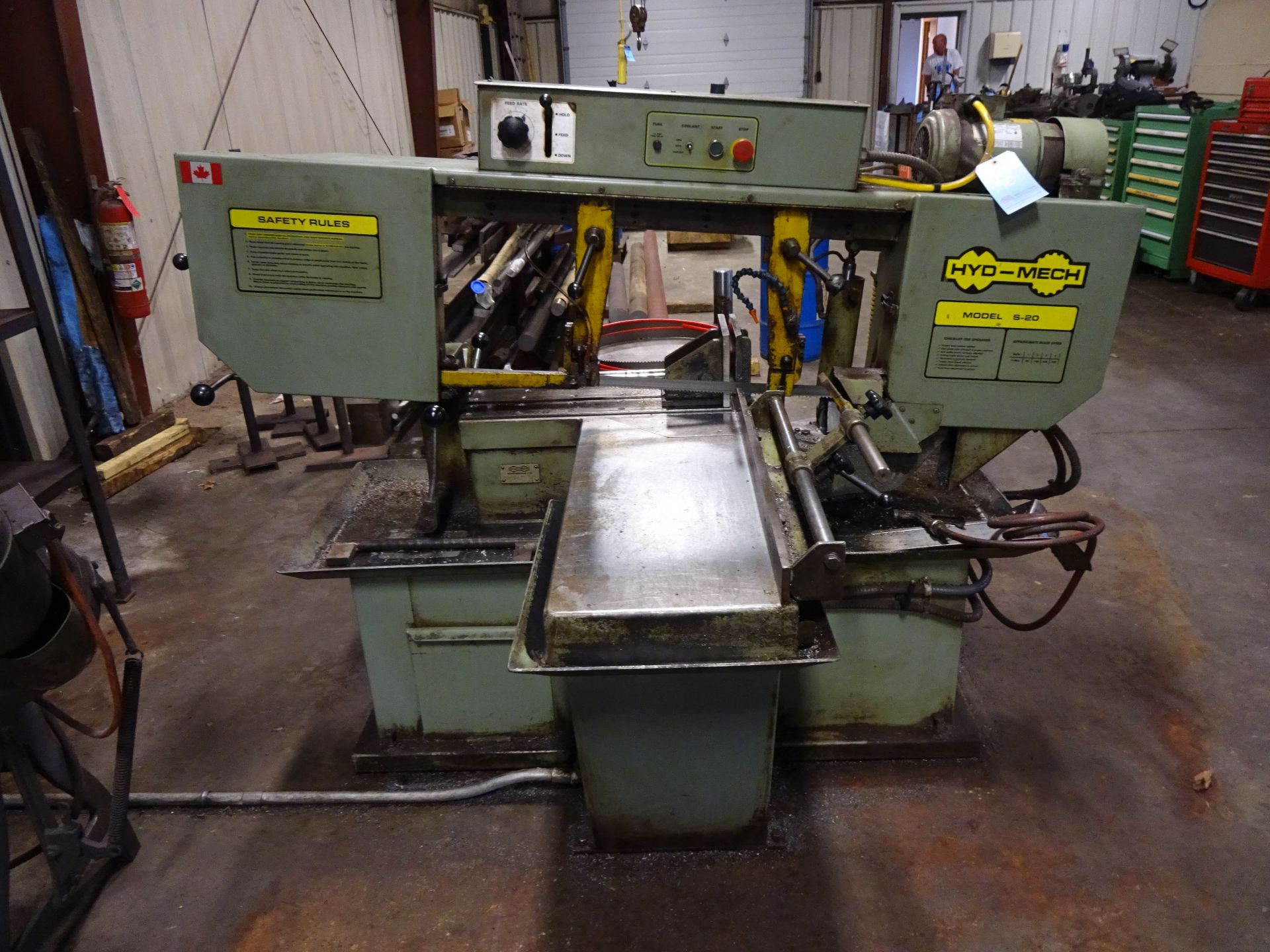 13" X 18" HYD-MECH MODEL S-20 MITRE HEAD HORIZONTAL BAND SAW; S/N 20295118, HYDRAULIC CLAMP, 2 HP