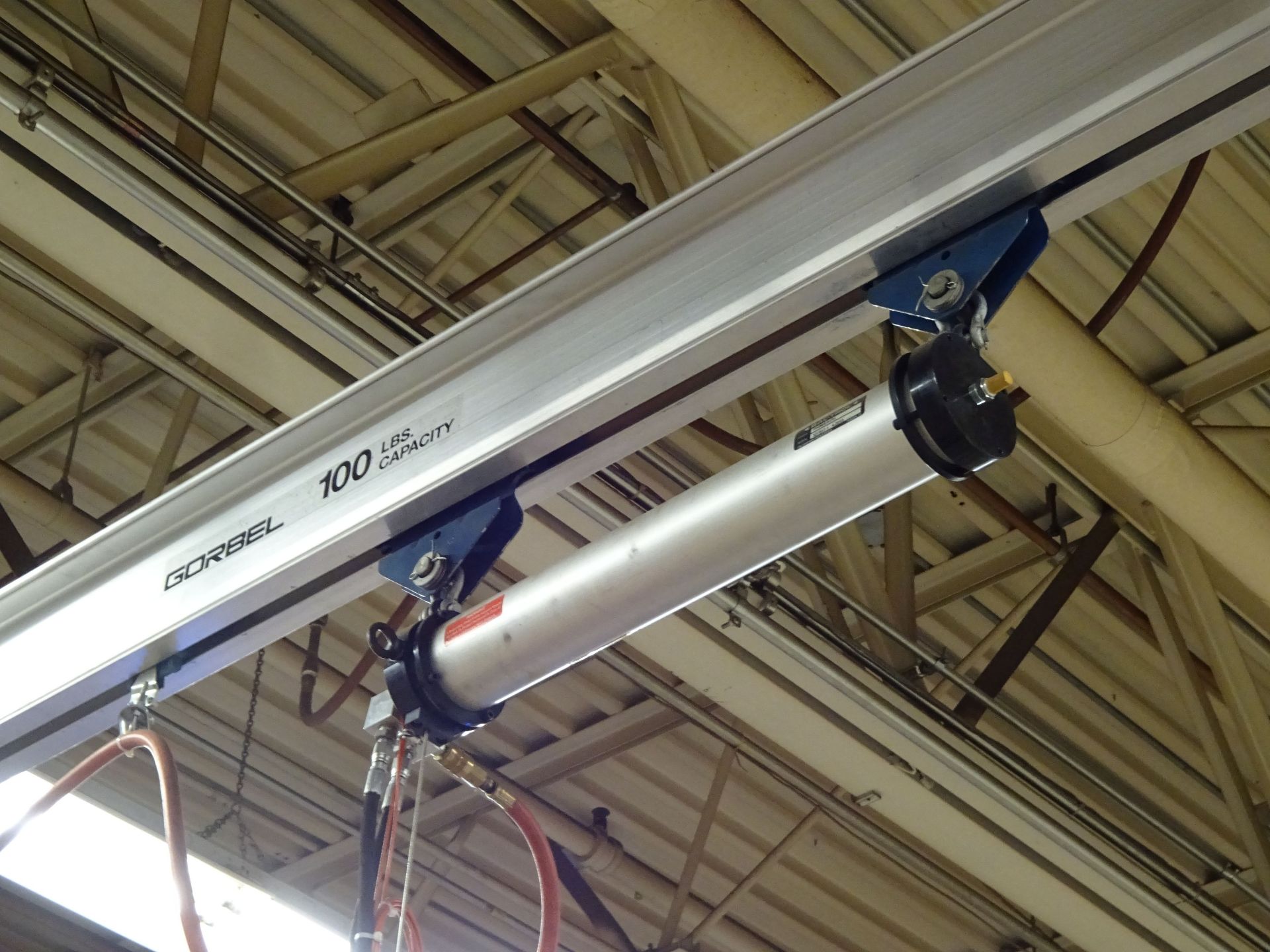 100 LB. X 24' (APPROX.) CAPACITY GORBEL 2-SPAN CEILING HUNG OVERHEAD CRANE WITH 100 LB. BAL-TROL - Image 4 of 7