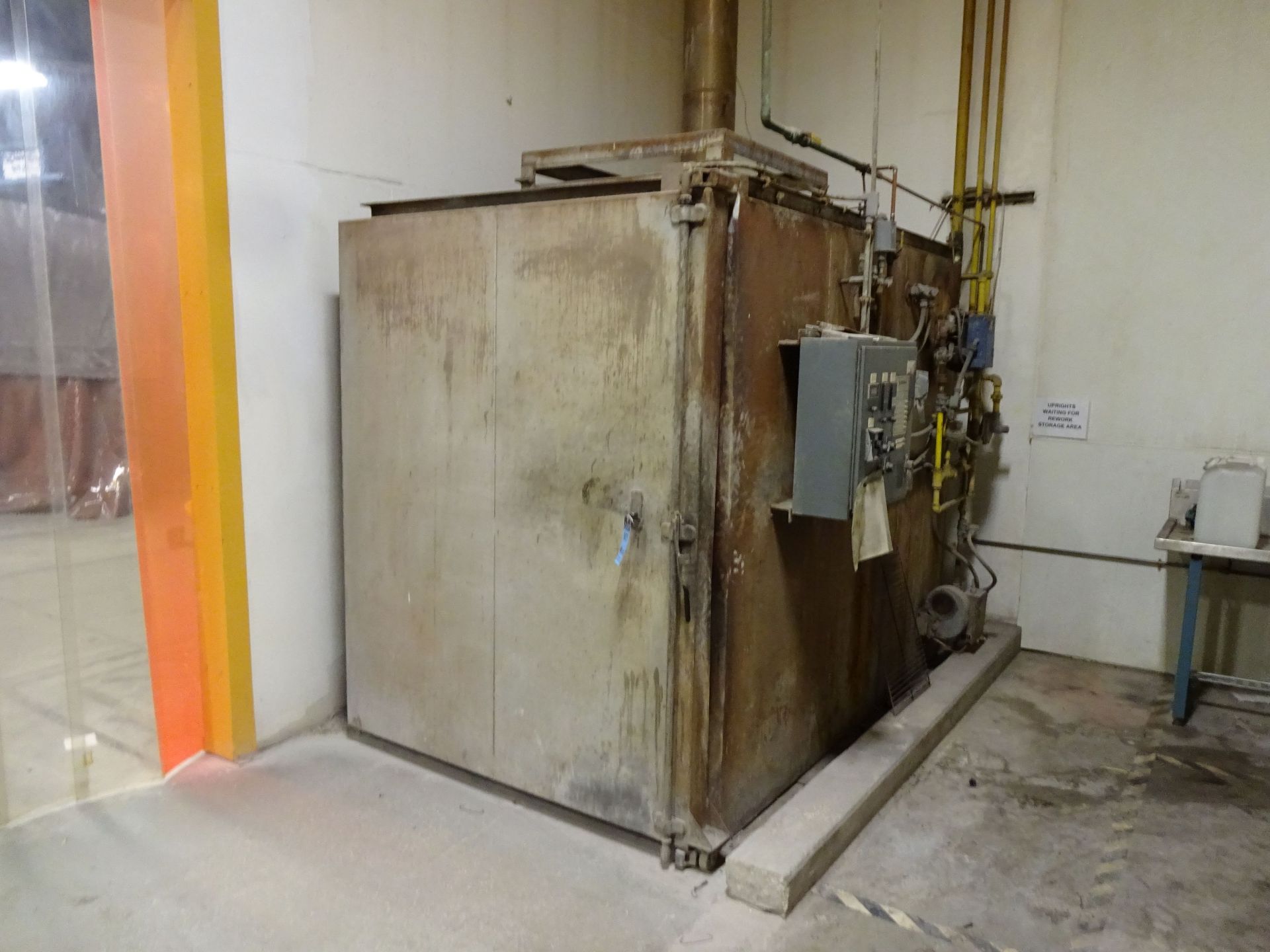 RAMCO BURN OFF NATURAL GAS OVEN, 5' WIDE X 92" DEEP X 72" INSIDE, CONTROL