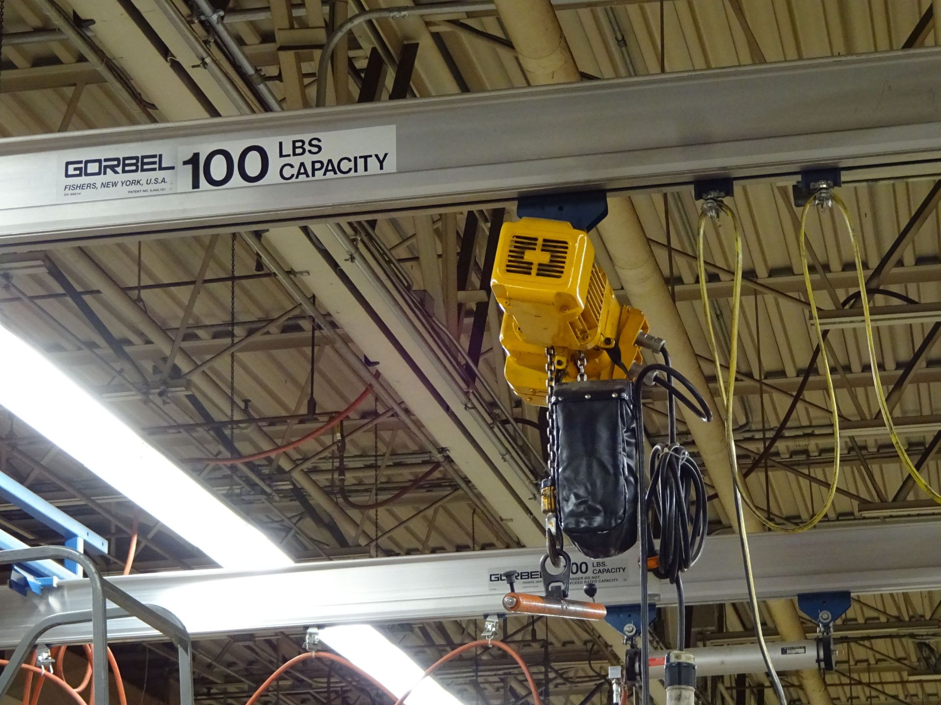 100 LB. X 24' (APPROX.) CAPACITY GORBEL 2-SPAN CEILING HUNG OVERHEAD CRANE WITH 100 LB. BAL-TROL - Image 6 of 7