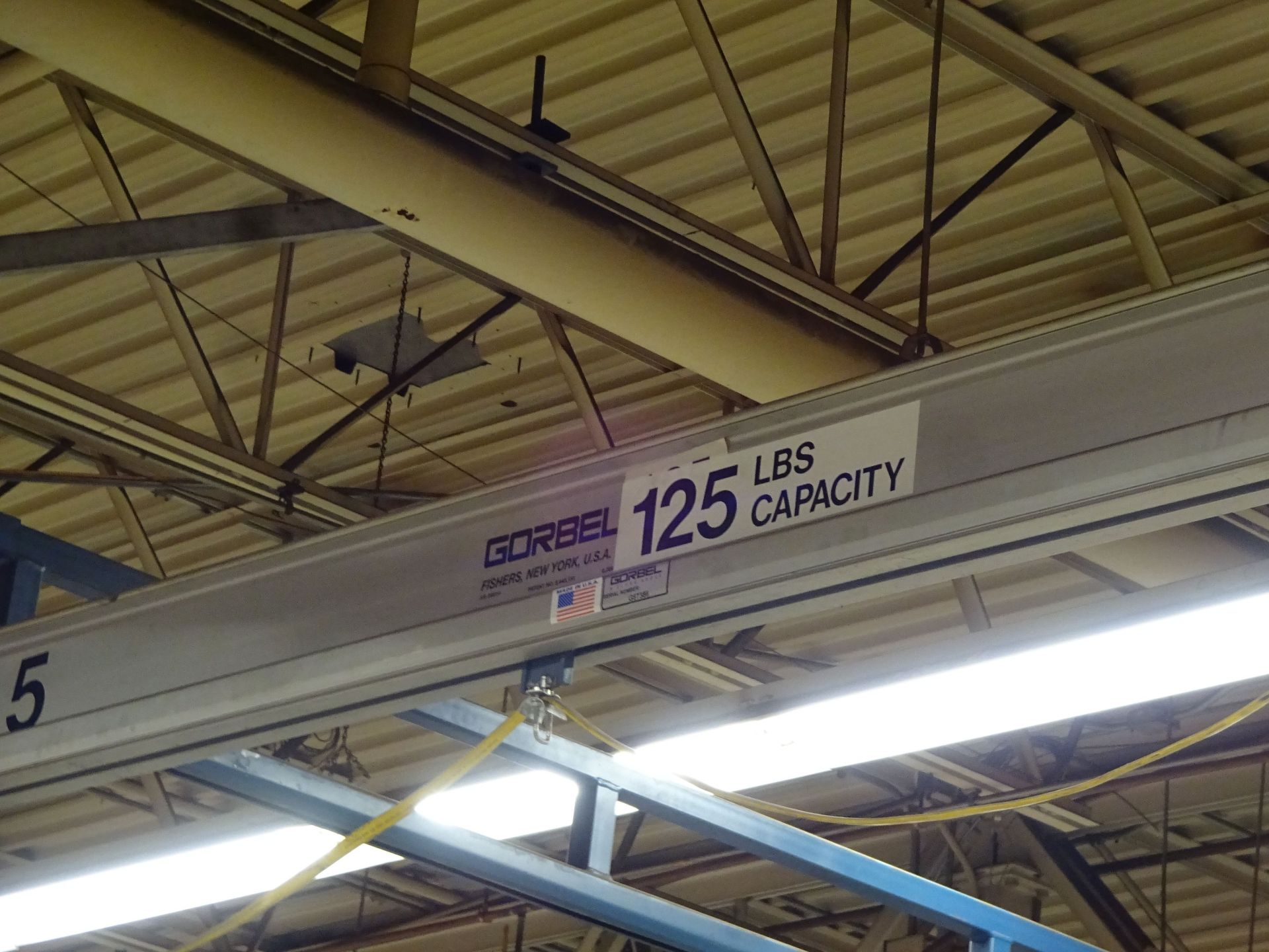 500 LB. X 31' (APPROX.) GORBEL 2-SPAN CEILING HUNG OVERHEAD CRANE WITH 500 LB. HARRINGTON ELECTRIC - Image 10 of 11