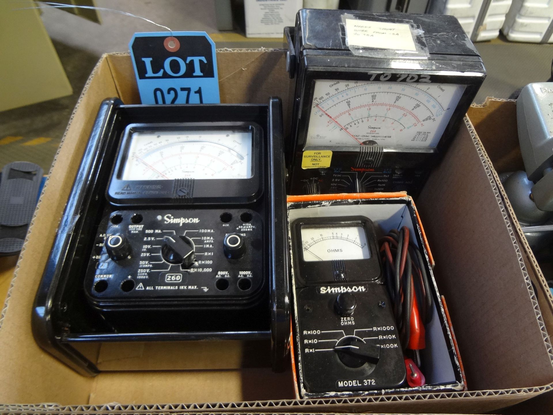 SIMPSON MODEL 260 SERIES 8P WITH 260 SERIES 6XL AND MODEL 372 OHMS / VOLT TESTERS