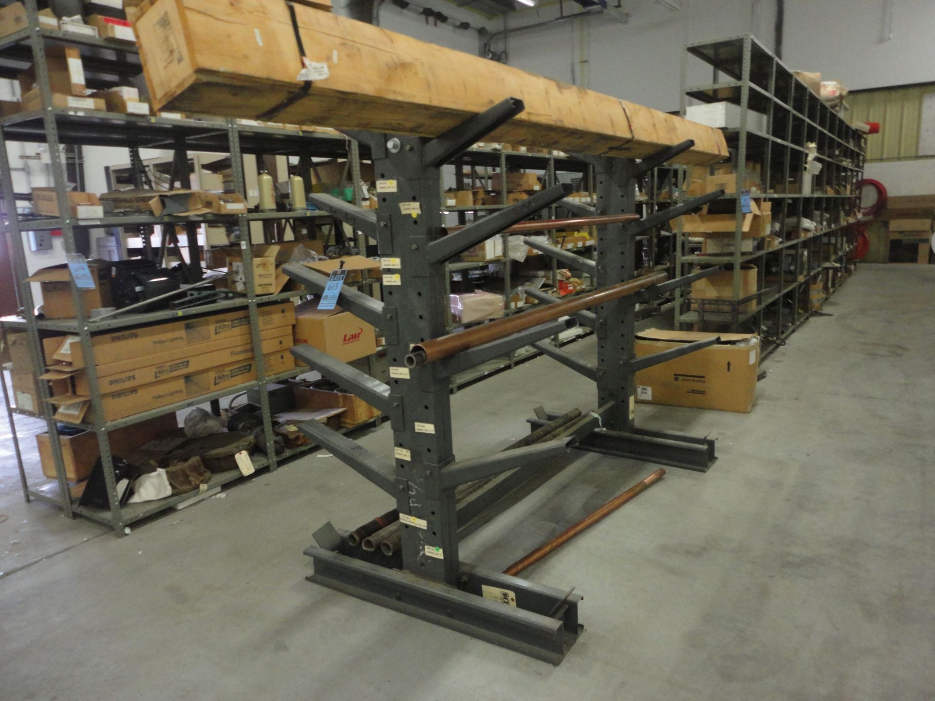 SECTIONS 16"-19" ARMS X 76" X 6' HIGH DOUBLE-SIDED CANTILEVER RACK