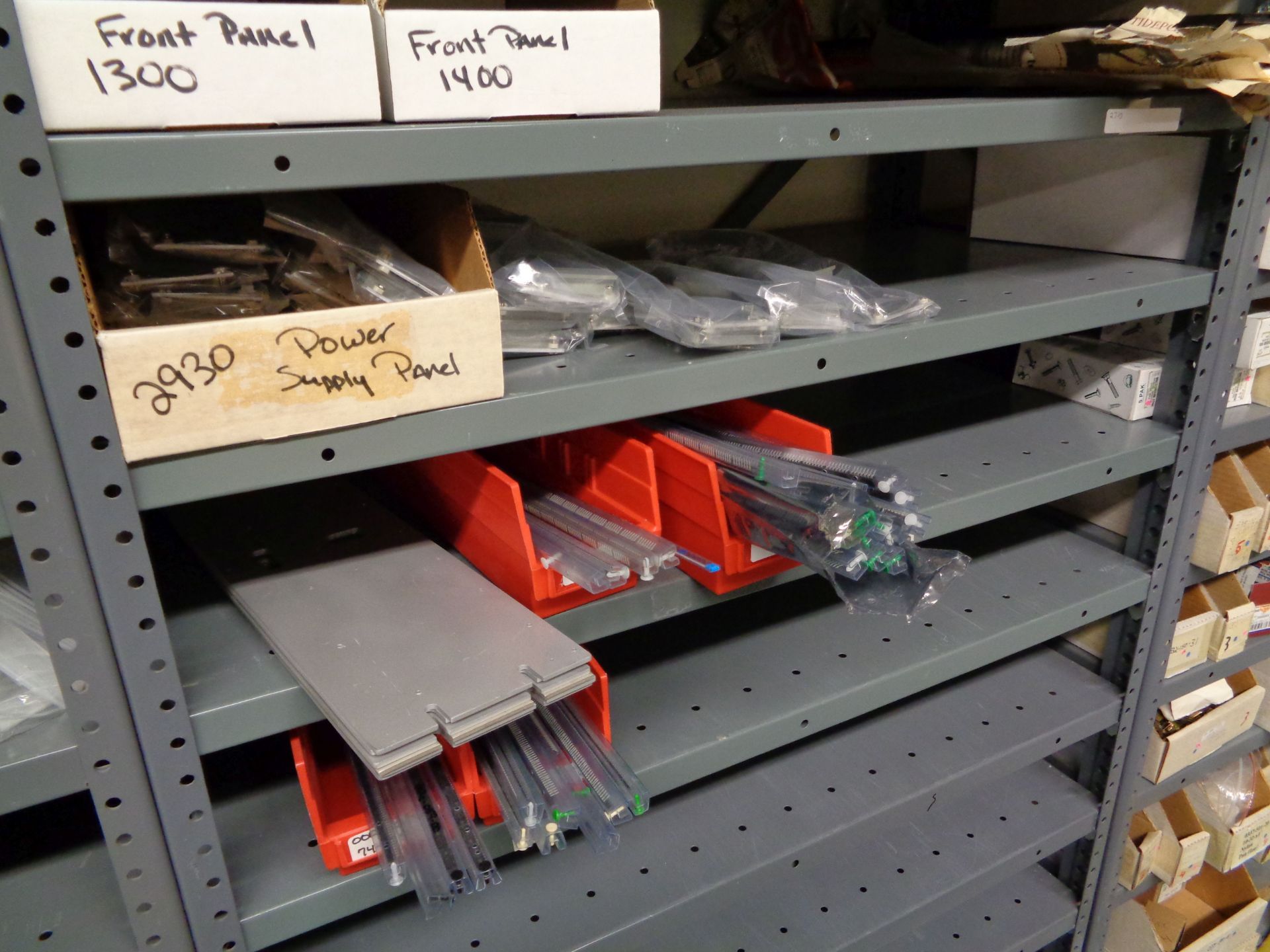 LARGE ASSORTMENT CIRCUIT BOARD HARDWARE AND COMPONENETS WITH (4) SECTIONS STEEL SHELVING - Image 4 of 7
