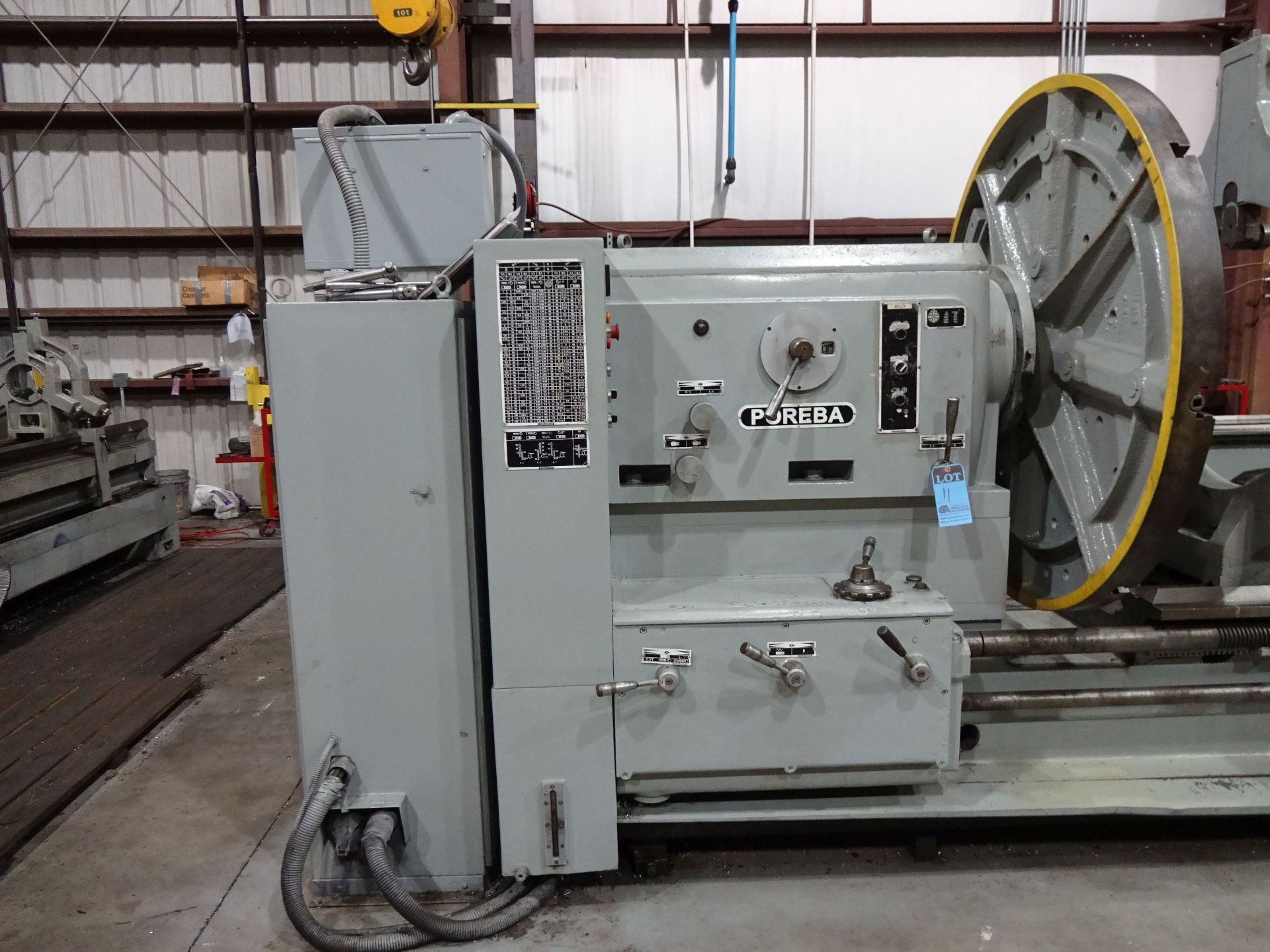 53" / 68" X 275" POREBA MODEL TR135-B/7000 HEAVY DUTY GAP BED ENGINE LATHE; S/N 5181, 60" DIA. - Image 8 of 30