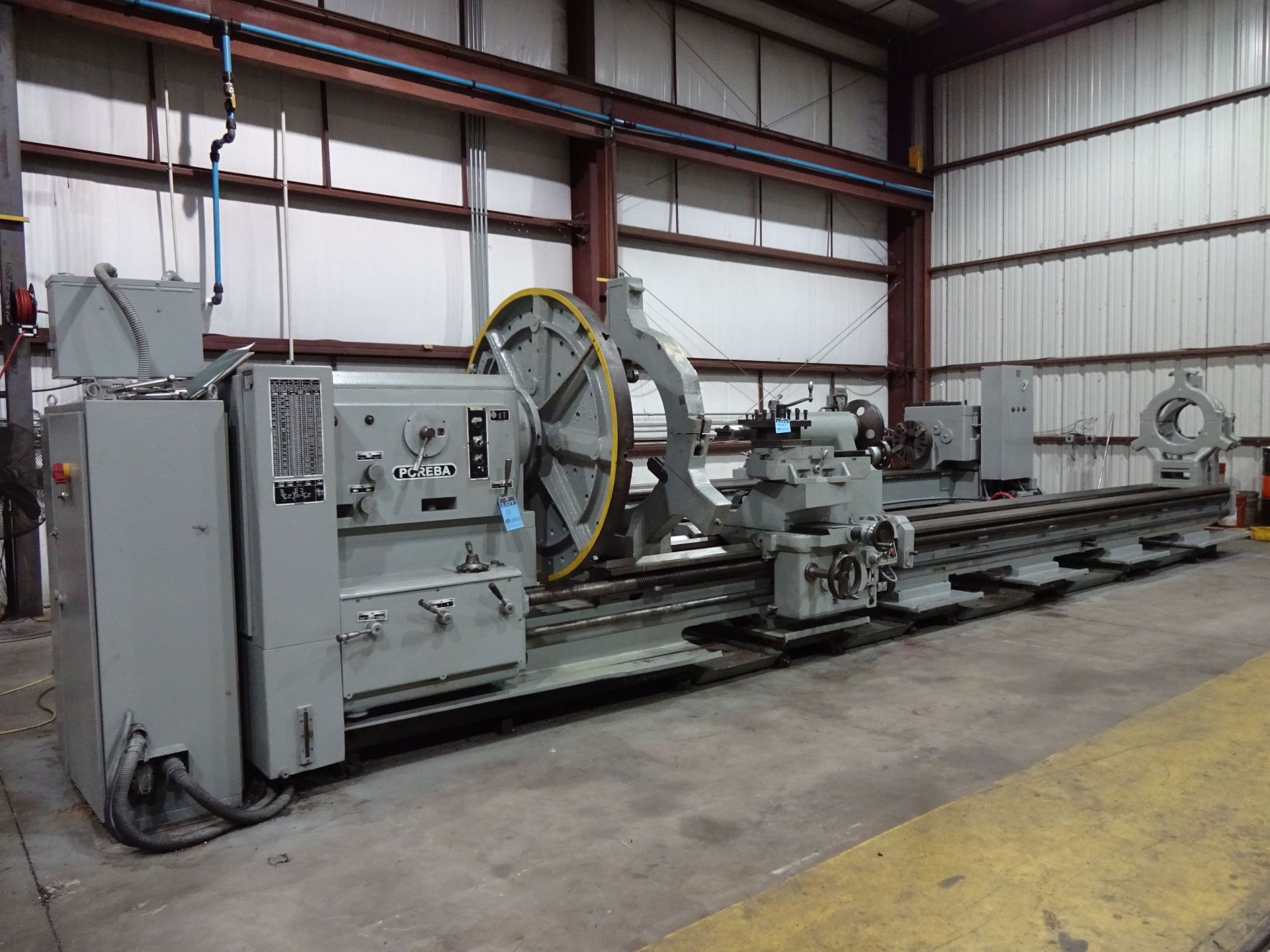 53" / 68" X 275" POREBA MODEL TR135-B/7000 HEAVY DUTY GAP BED ENGINE LATHE; S/N 5181, 60" DIA.