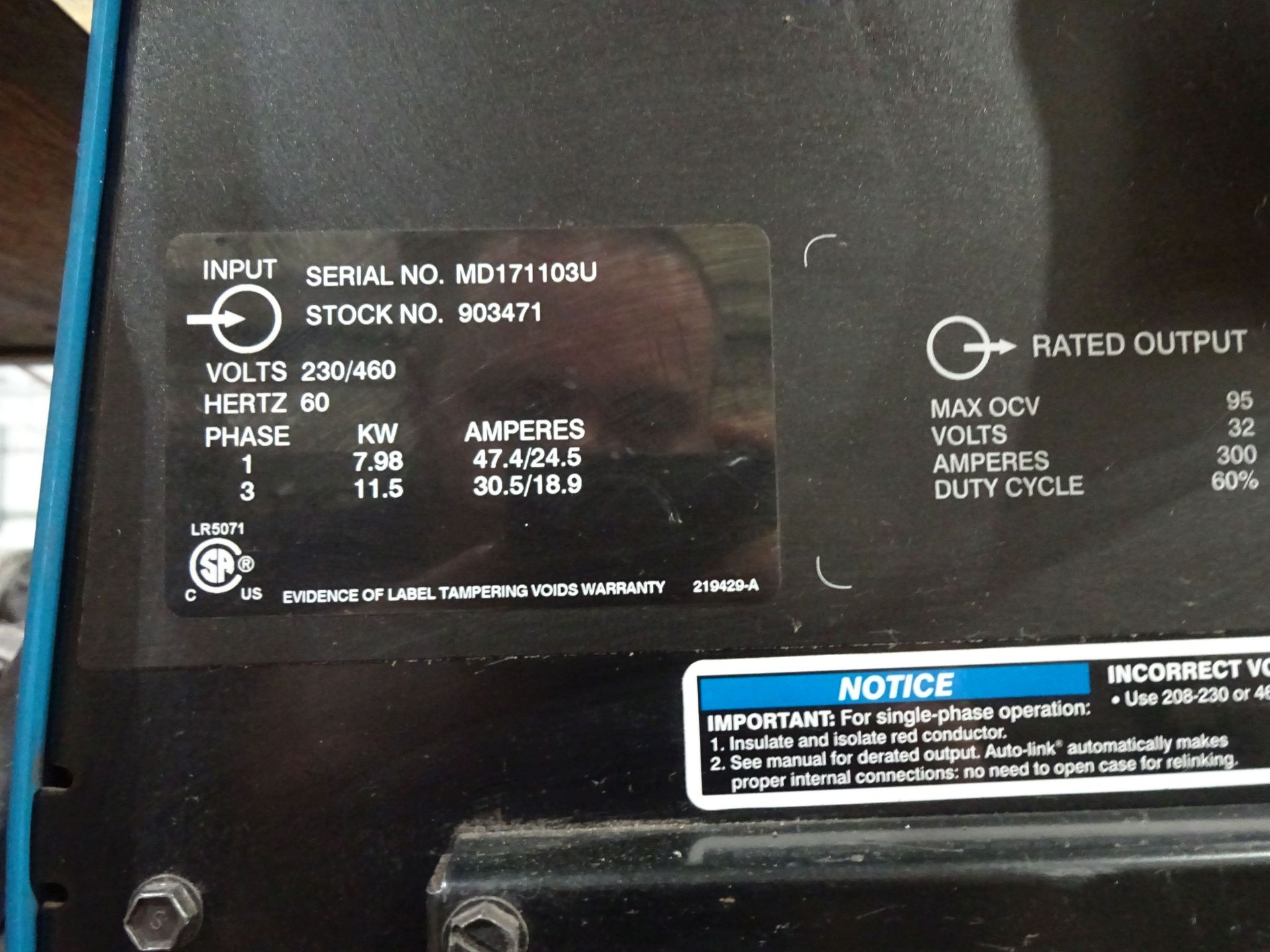 MILLER XMT-304 WELDER WITH MODEL 70 SERIES WIRE FEED - LOADING CHARGE DUE TO INDUSTRIAL SERVICES AND - Image 3 of 6