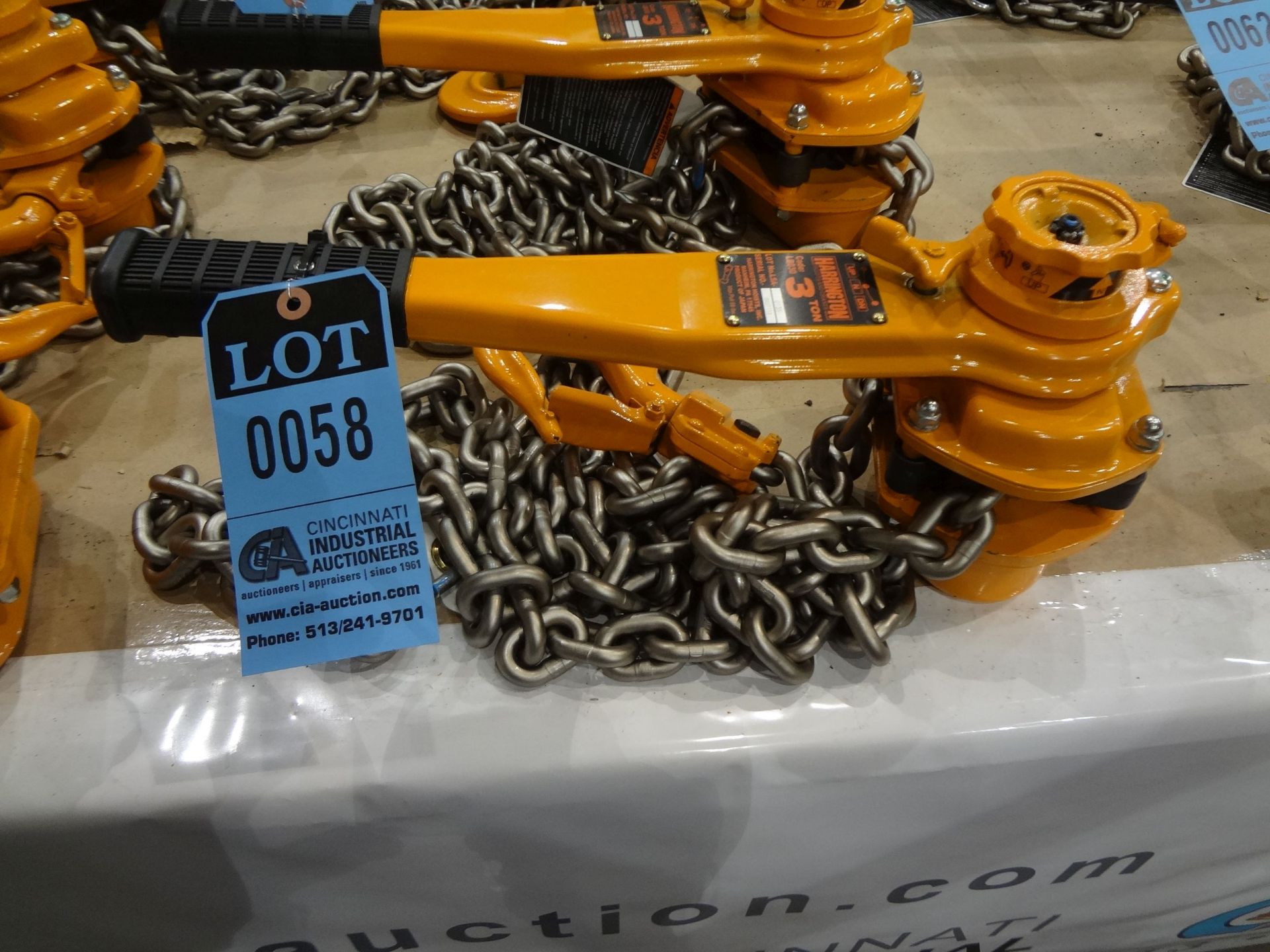 3 TON CAPACITY X 10' LIFT HARRINGTON MODEL LB030 LB SERIES BRAND NEW LEVER OPERATED CHAIN HOIST