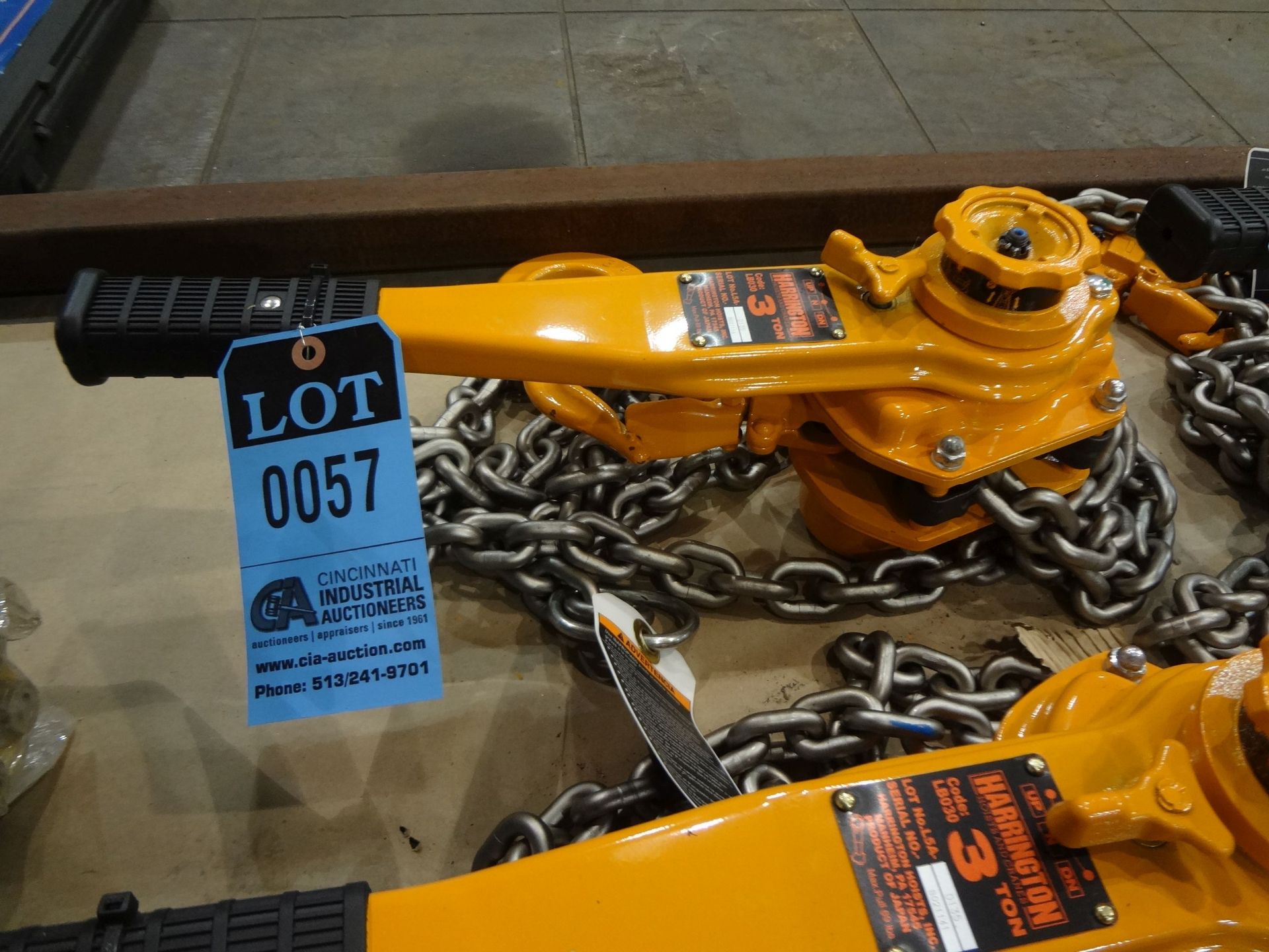 3 TON CAPACITY X 10' LIFT HARRINGTON MODEL LB030 LB SERIES BRAND NEW LEVER OPERATED CHAIN HOIST