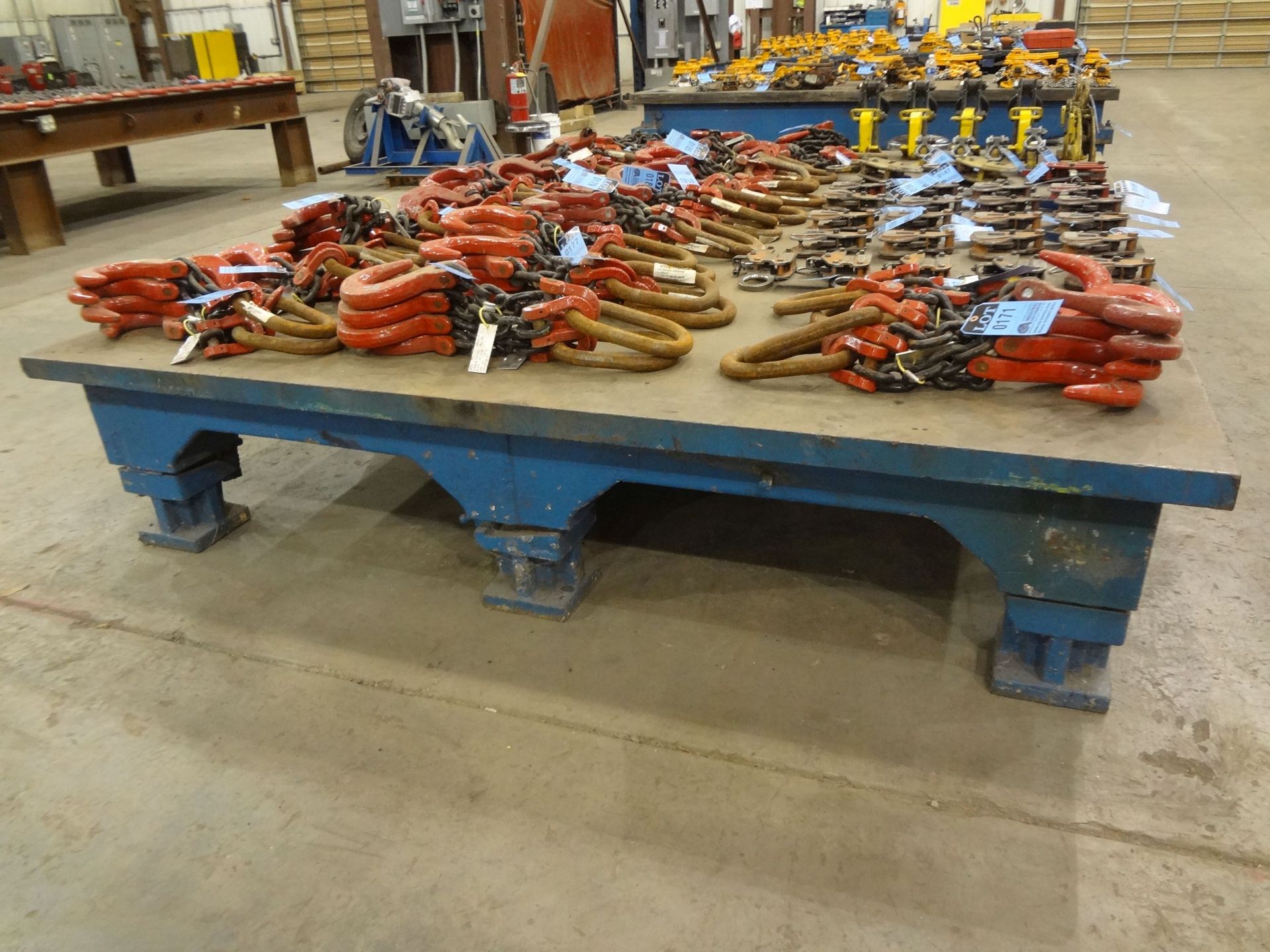 98 182"S X 148"L X 21"H X 2 1/2" THICK STEEL TOP PLATE HEAVY DUTY CAST STEEL LAY-OUT TABLE W/ (12) - Image 2 of 2