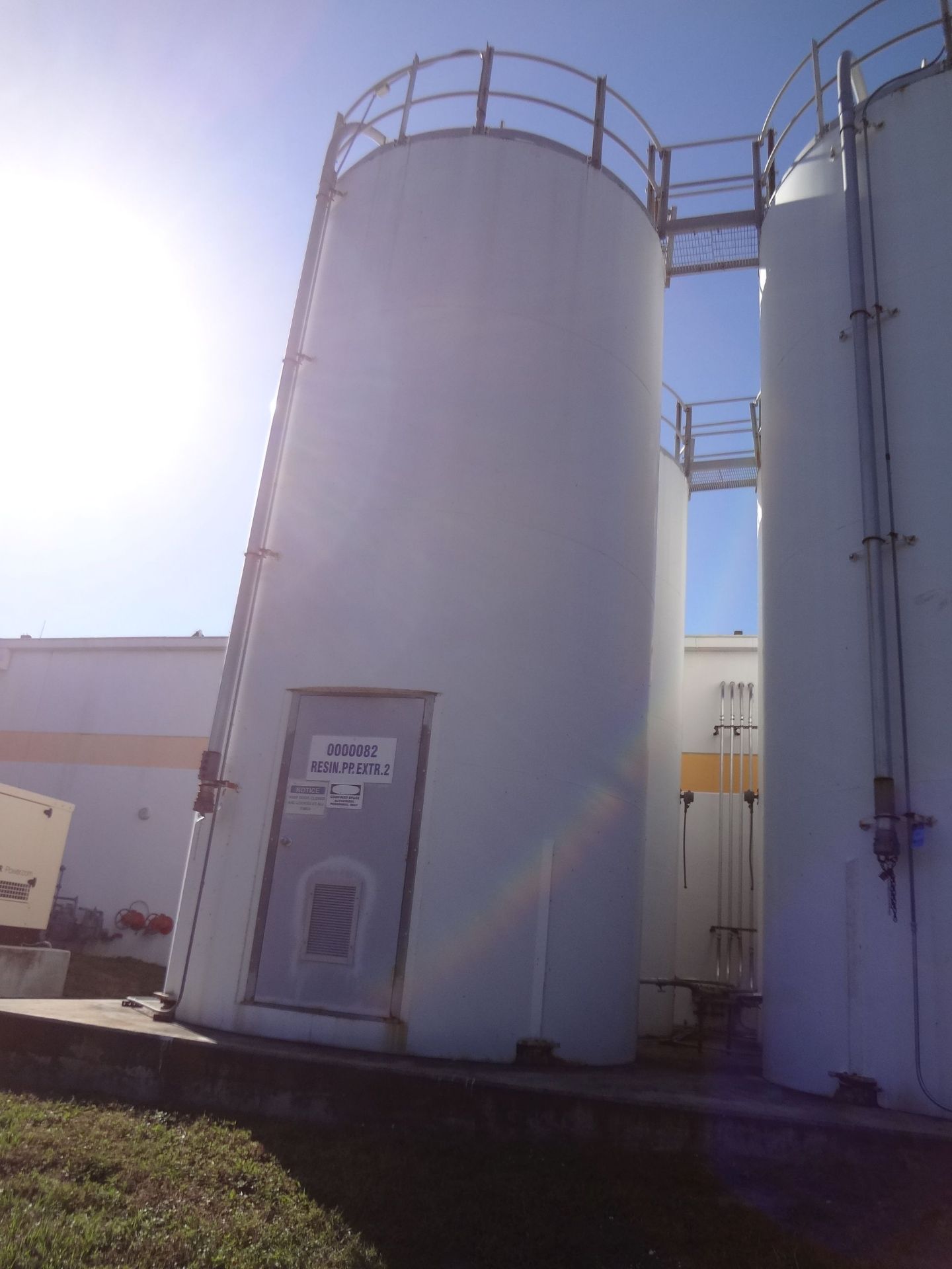 12' DIAMETER X 24' HIGH A.O. SMITH WELDED STEEL PLASTIC MATERIAL STORAGE SILO, 1,703 NOMINAL CUBIC