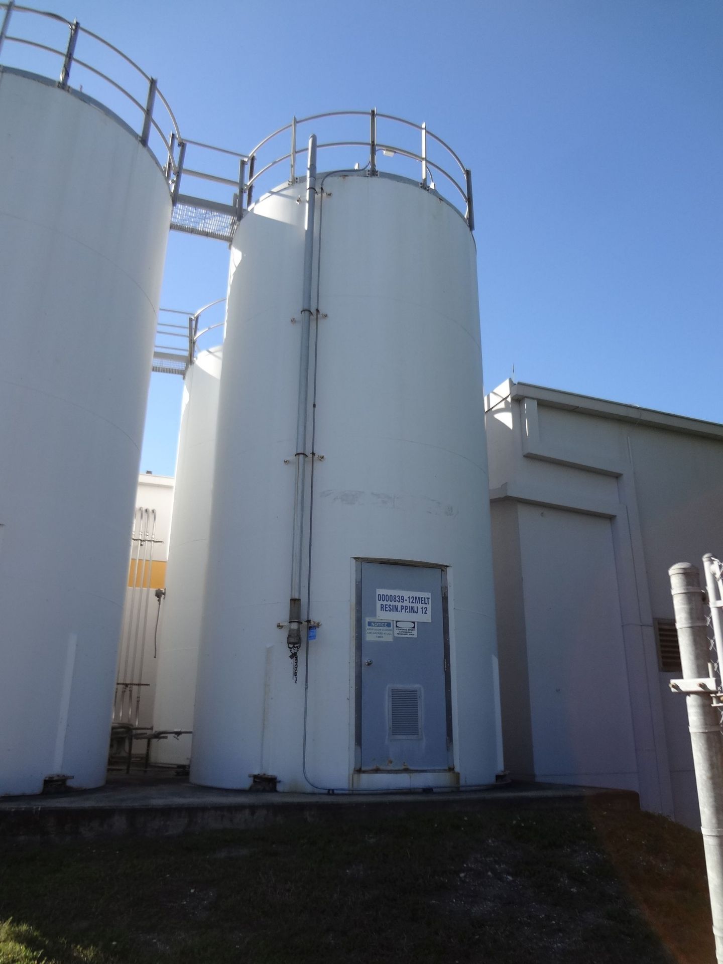 12' DIAMETER X 24' HIGH A.O. SMITH WELDED STEEL PLASTIC MATERIAL STORAGE SILO, 1,703 NOMINAL CUBIC