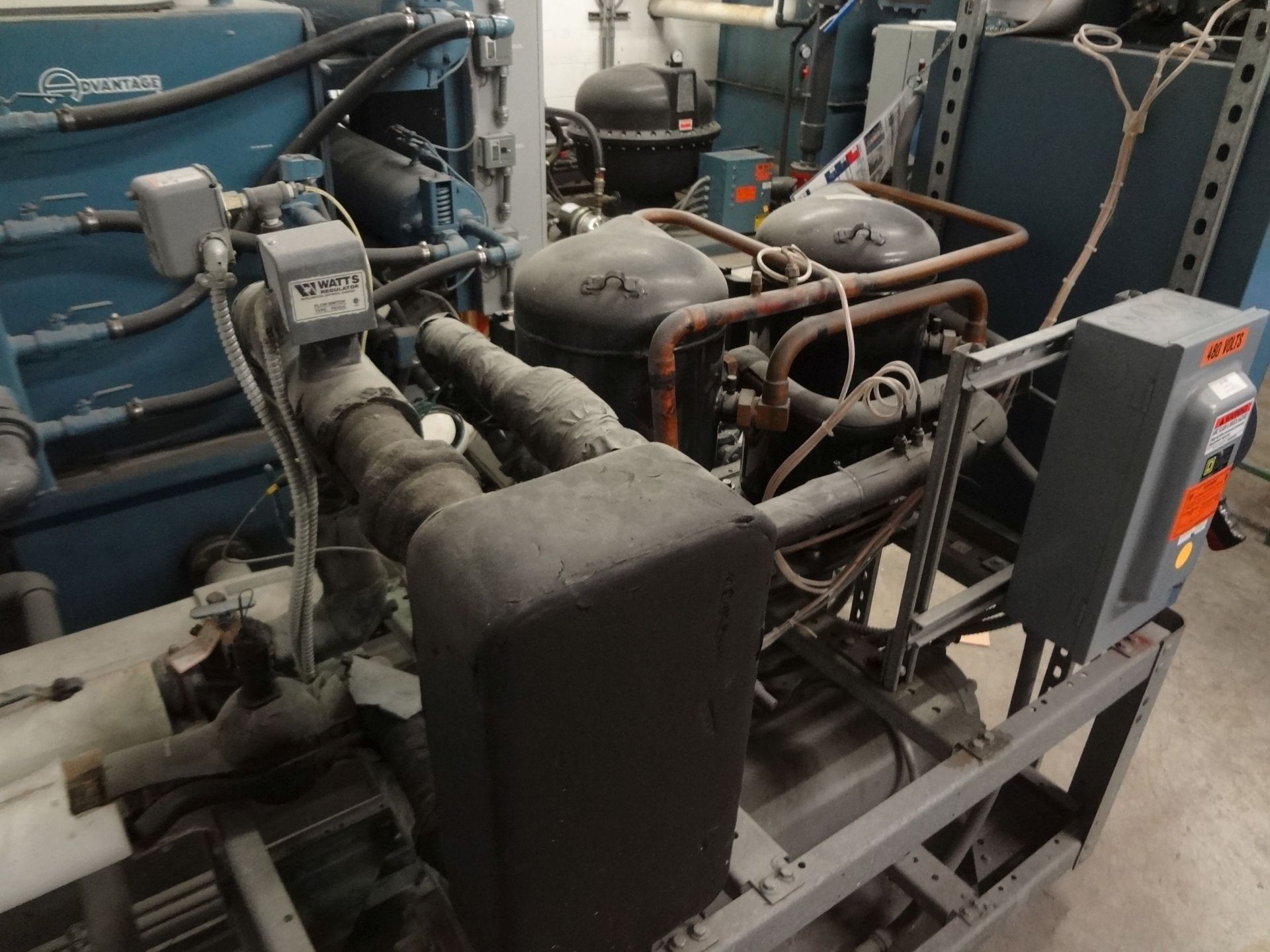 20 TON ADVANTAGE ENGINEERING MODEL C-20WPT-40HRX WATER CONDENSED CENTRAL CHILLER; S/N 49839, R-22 - Image 8 of 12