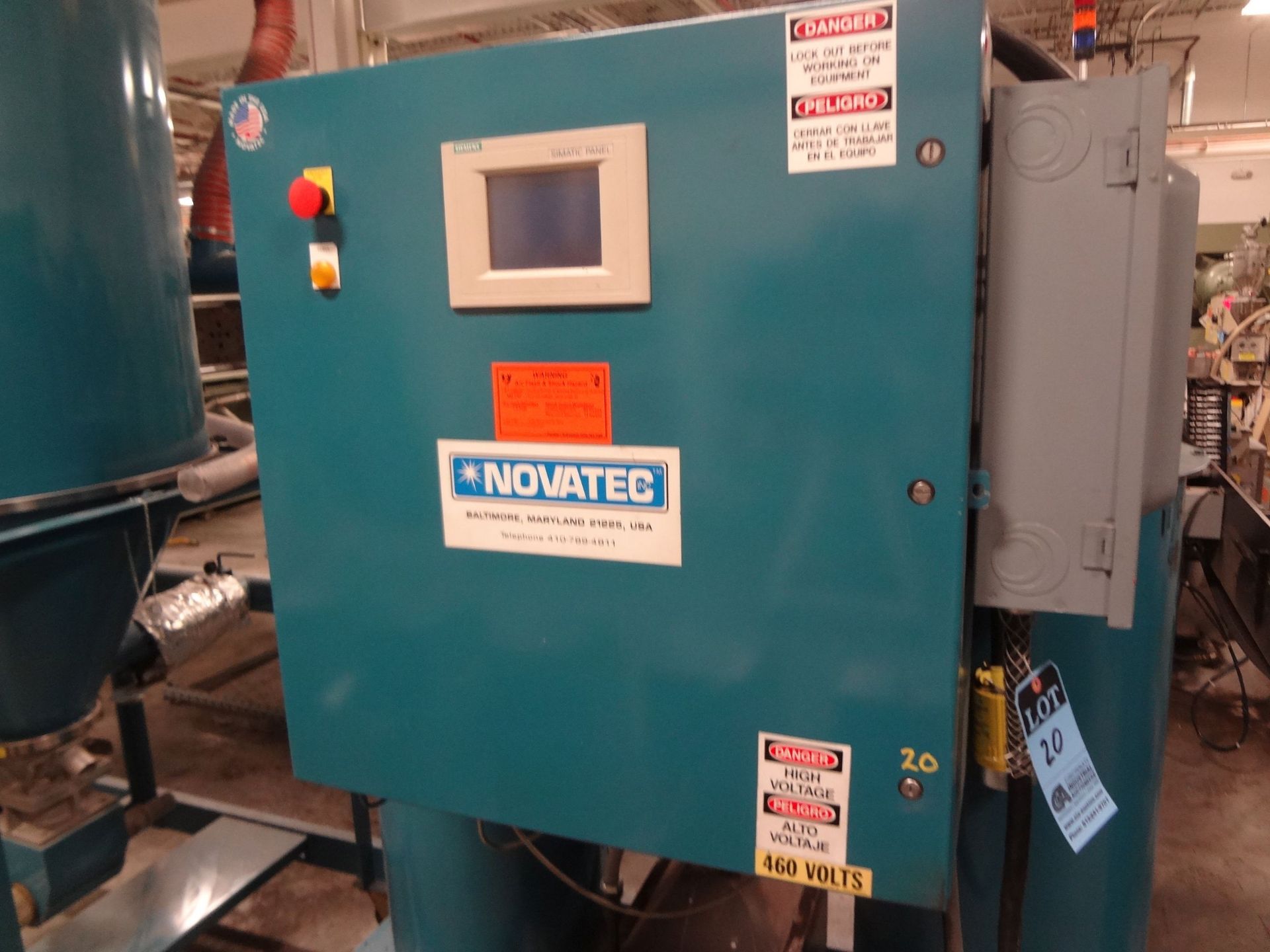 220 LB. NOVATEC MODEL MPC-220 TWIN TOWER DEHUMIDIFYING DRYER; S/N 3A2965-3247, 23.8 KVA, 29.8 AMP, - Image 4 of 9