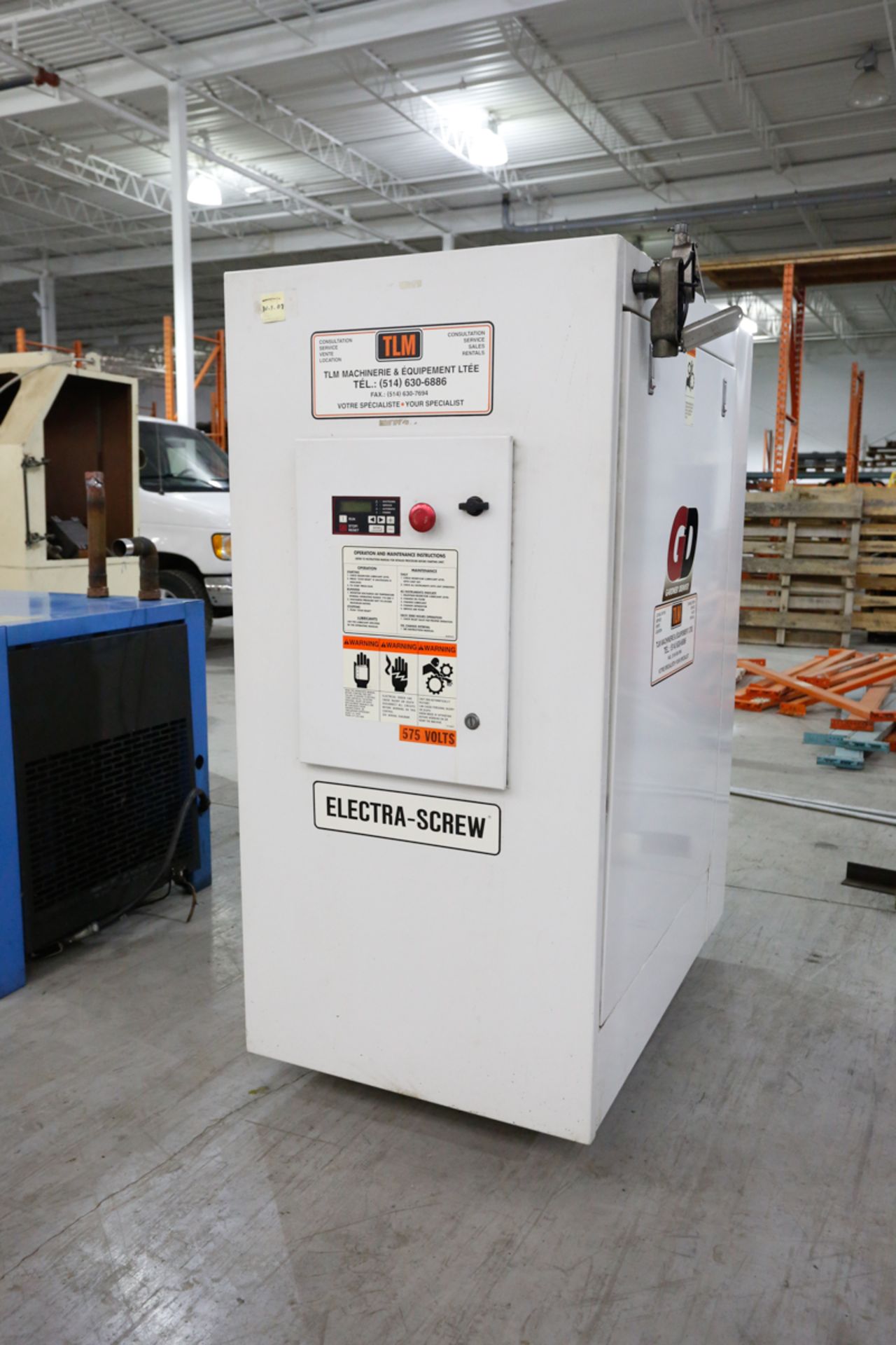 GARDNER DENVER ELECTRA SCREW AIR COMPRESSOR MOD. EFC99A, 30 HP, 575 V, S/N: S098482