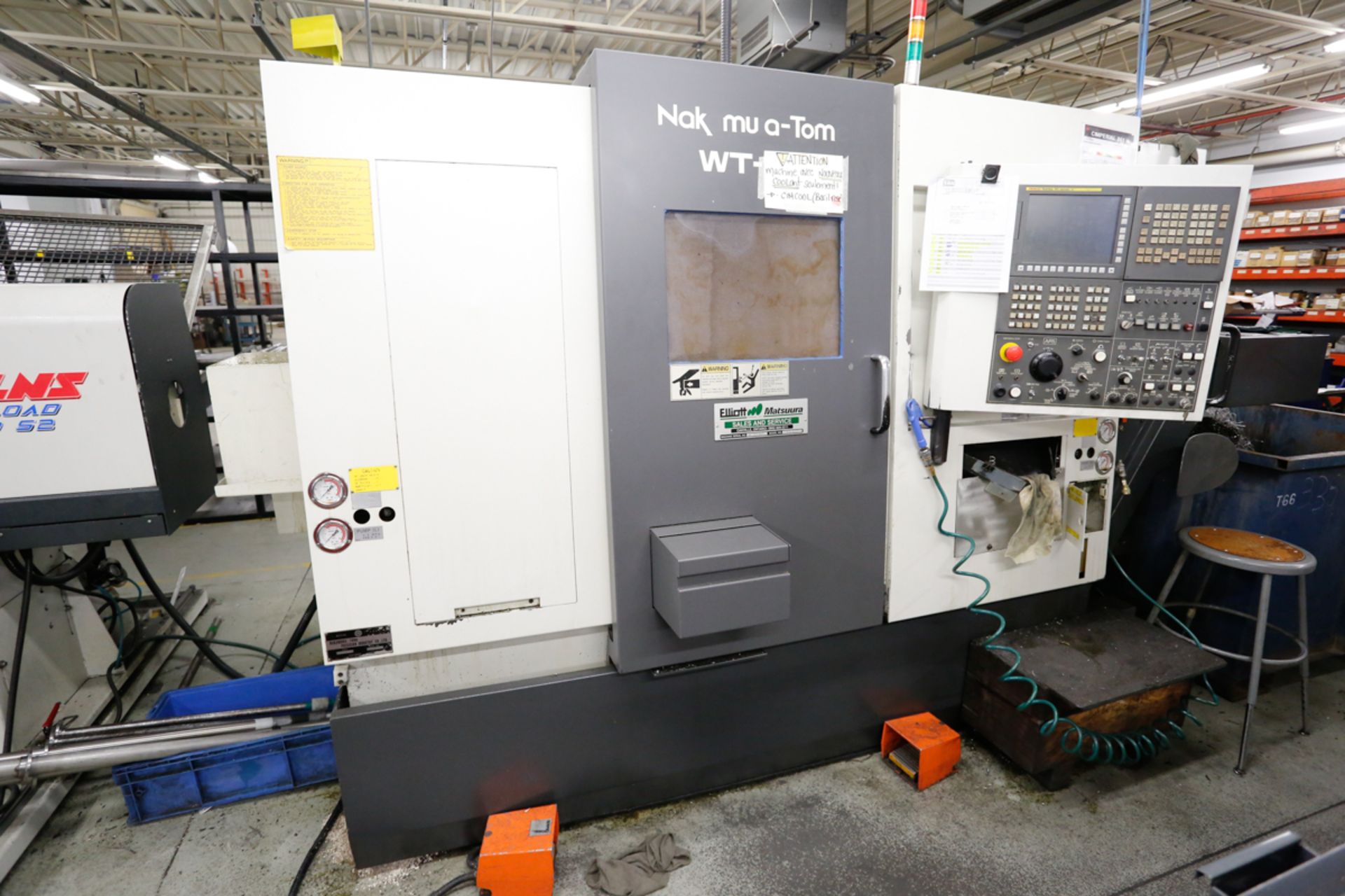 NAKAMURA TOME 8 AXIS TWIN SPINDLE, TWIN TURRET CNC TURNING CENTER MOD. WT-100, LIVE TOOLING, FANUC