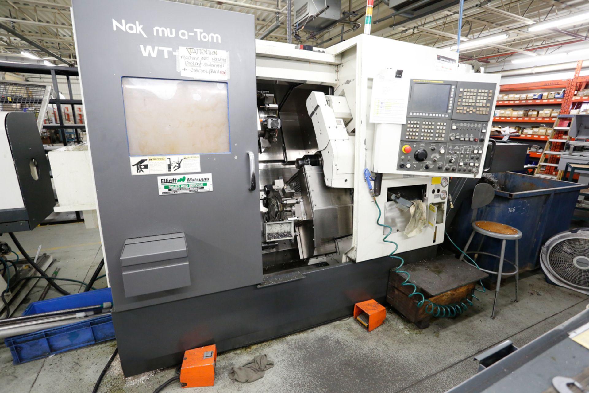 NAKAMURA TOME 8 AXIS TWIN SPINDLE, TWIN TURRET CNC TURNING CENTER MOD. WT-100, LIVE TOOLING, FANUC - Bild 3 aus 10